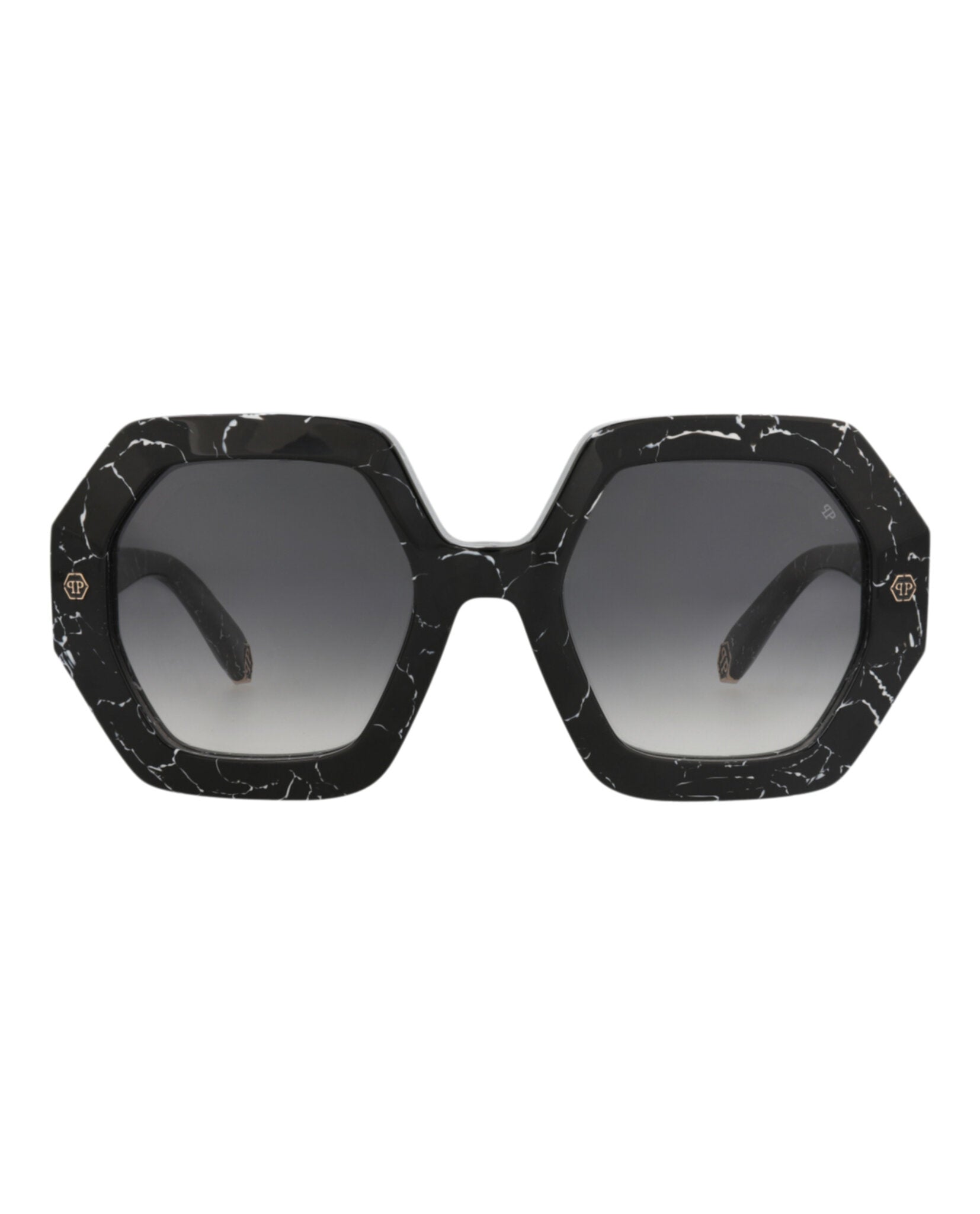 Philipp Plein Womens Round/Oval Black Black Smoke Fashion Designer Eyewear