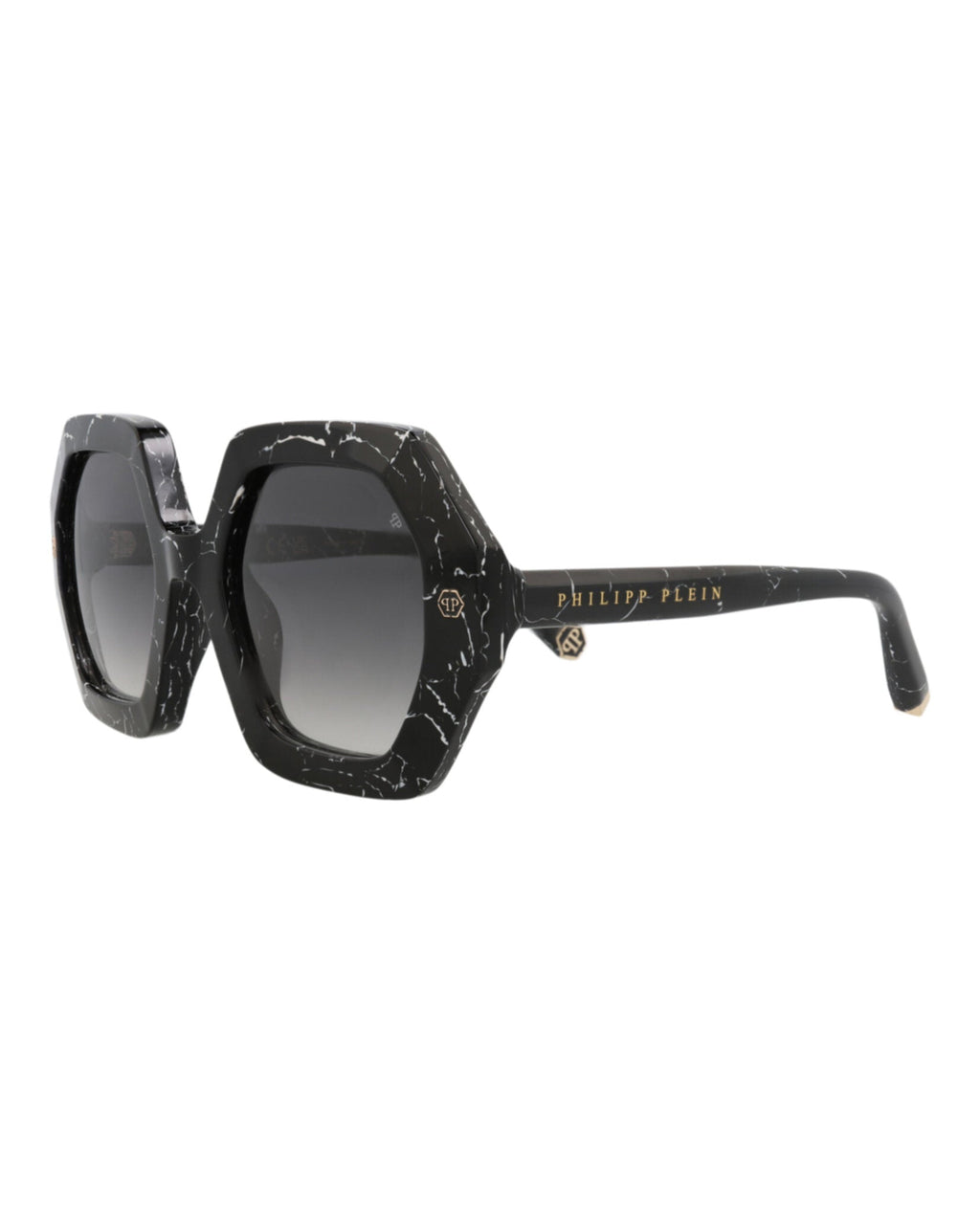 Philipp Plein Womens Round/Oval Black Black Smoke Fashion Designer Eyewear