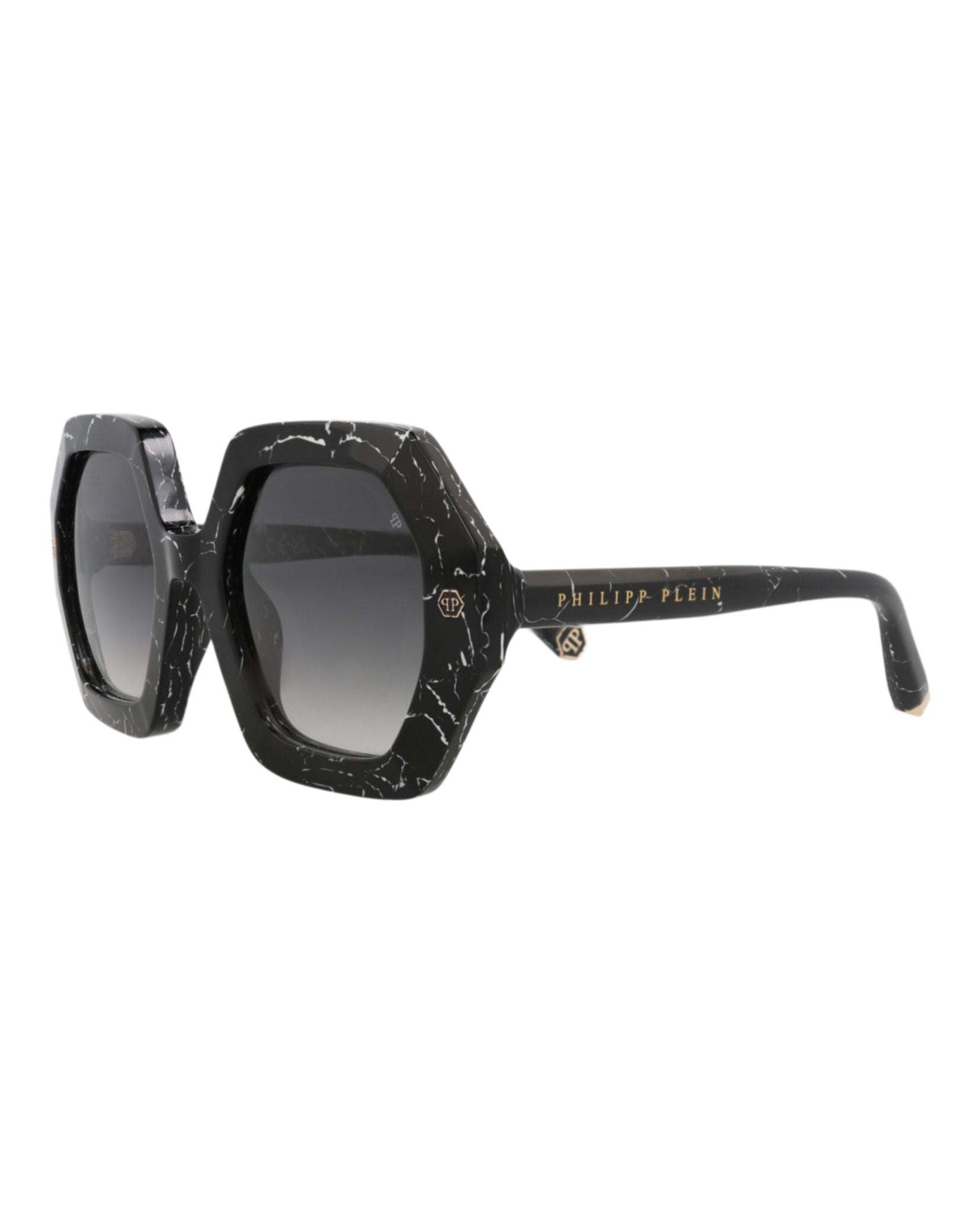 Philipp Plein Womens Round/Oval Black Black Smoke Fashion Designer Eyewear