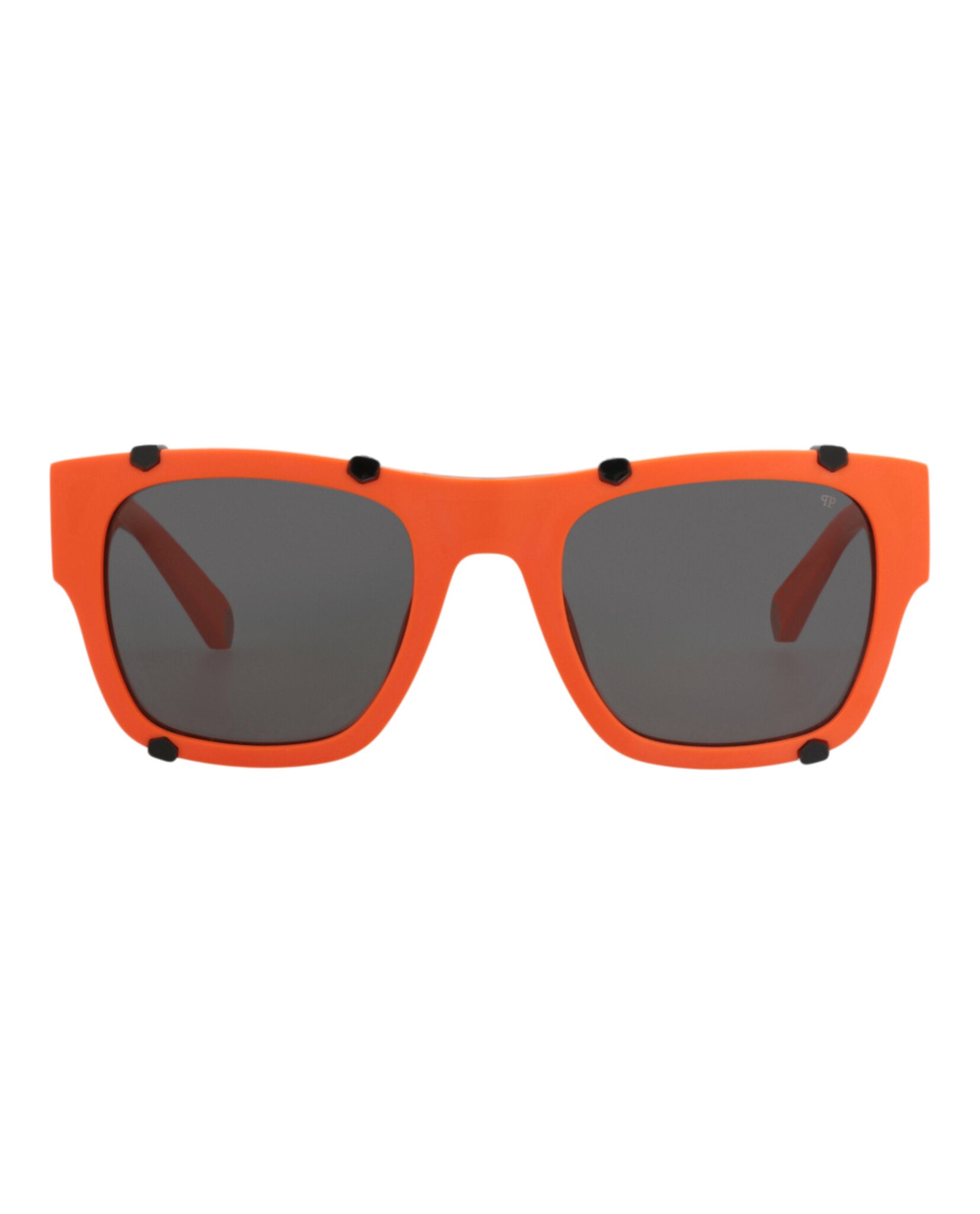 Philipp Plein Mens Square/Rectangle Orange Orange Smoke Fashion Designer Eyewear