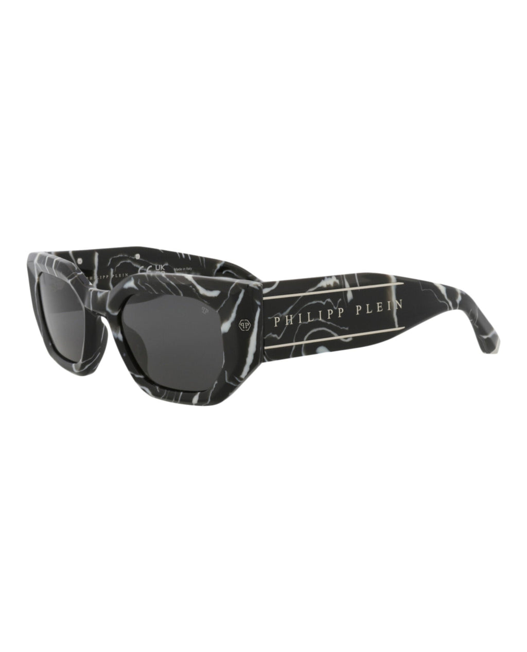 Philipp Plein Womens Square/Rectangle Black Black Smoke Fashion Designer Eyewear