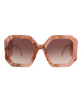 Philipp Plein Womens Square/Rectangle Pink Pink Brown Fashion Designer Eyewear