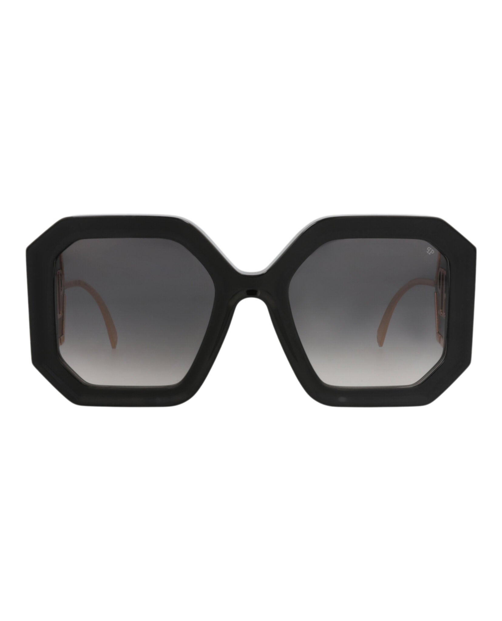 Philipp Plein Womens Square/Rectangle Black Black Smoke Fashion Designer Eyewear