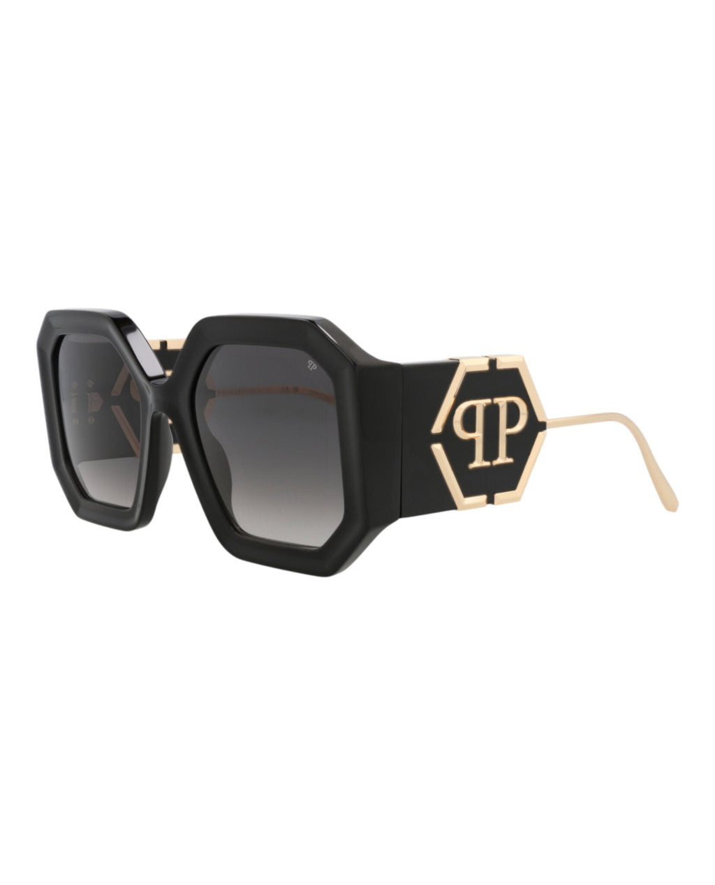 Philipp Plein Womens Square/Rectangle Black Black Smoke Fashion Designer Eyewear