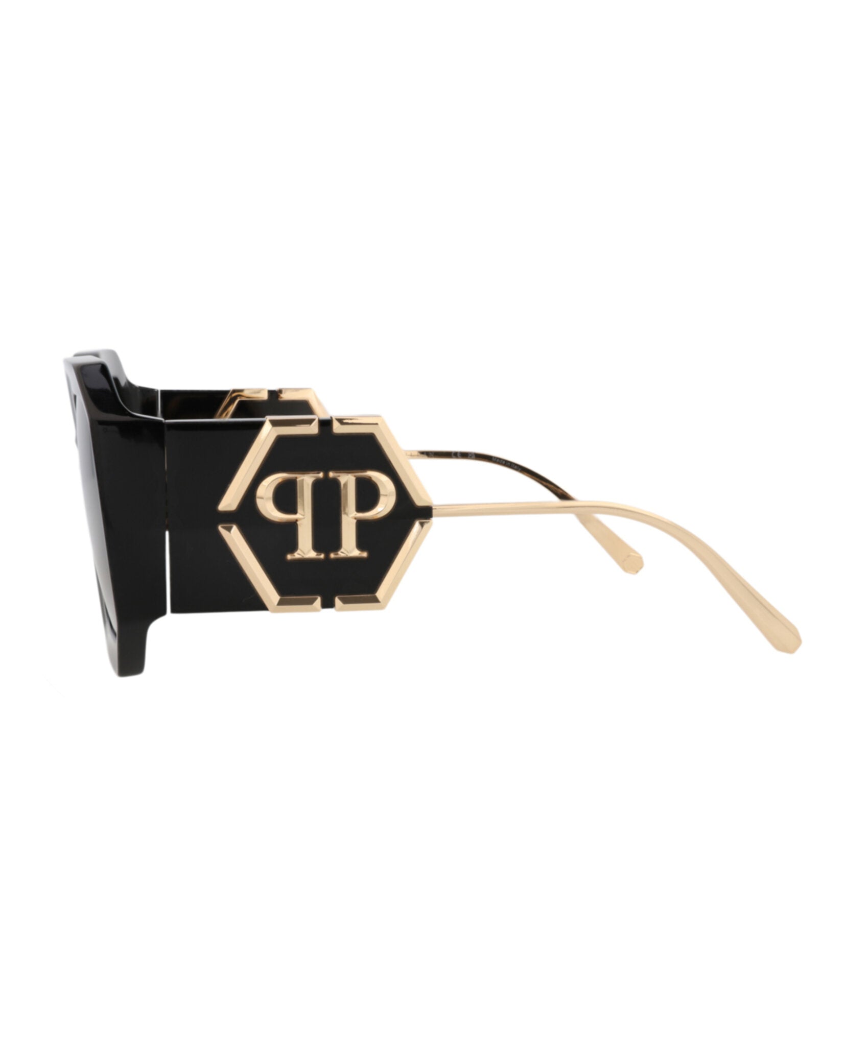 Philipp Plein Womens Square/Rectangle Black Black Smoke Fashion Designer Eyewear