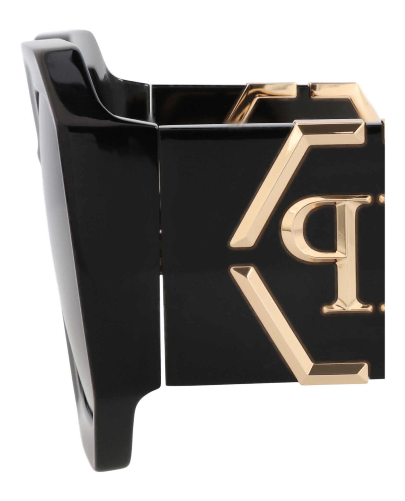 Philipp Plein Womens Square/Rectangle Black Black Smoke Fashion Designer Eyewear