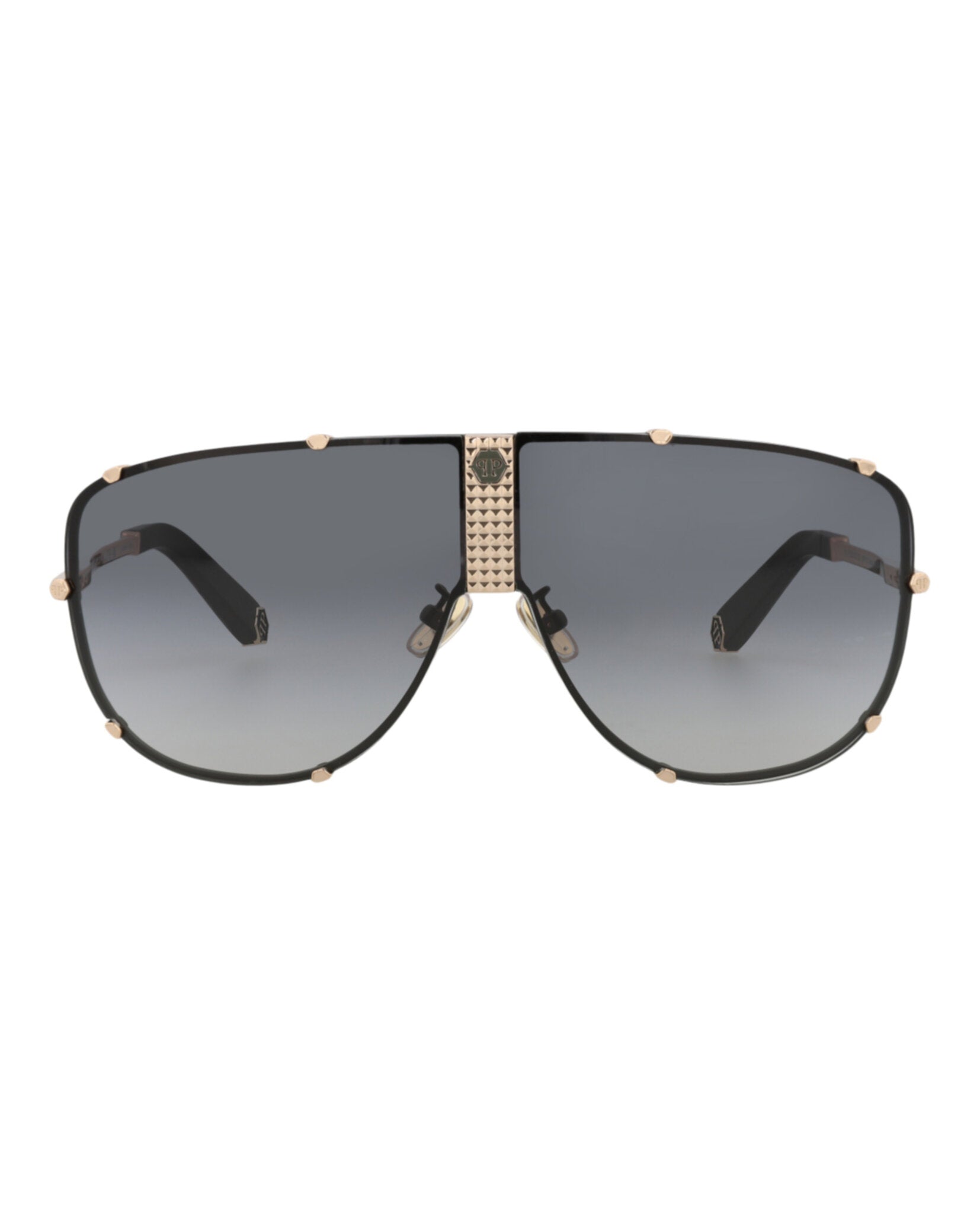 Philipp Plein Mens Aviator Gold Gold Smoke Fashion Designer Eyewear