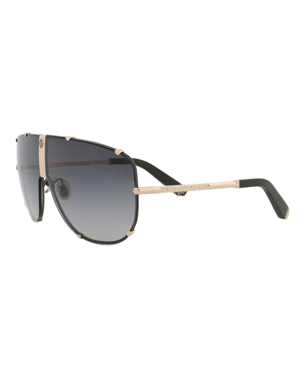 Philipp Plein Mens Aviator Gold Gold Smoke Fashion Designer Eyewear