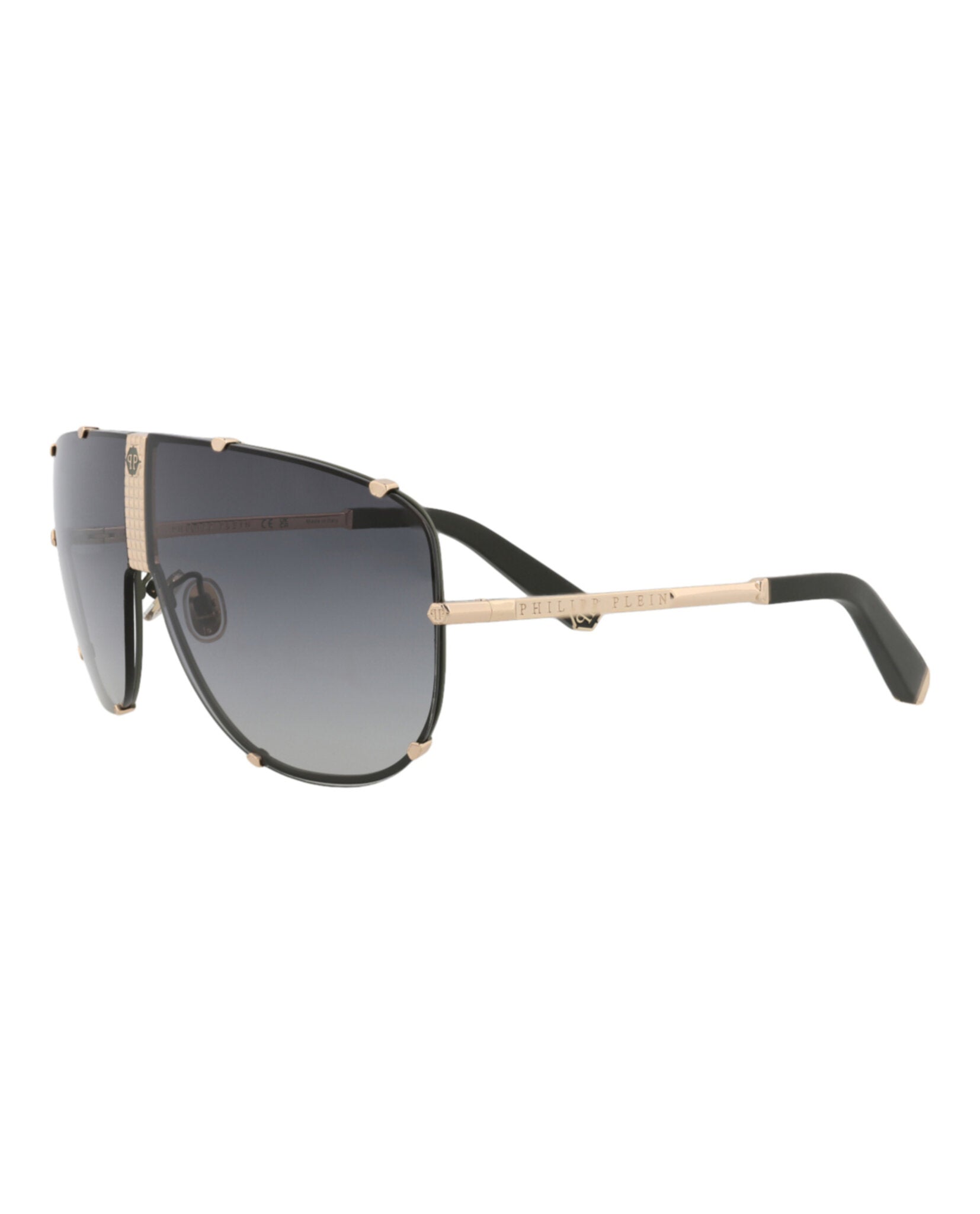 Philipp Plein Mens Aviator Gold Gold Smoke Fashion Designer Eyewear