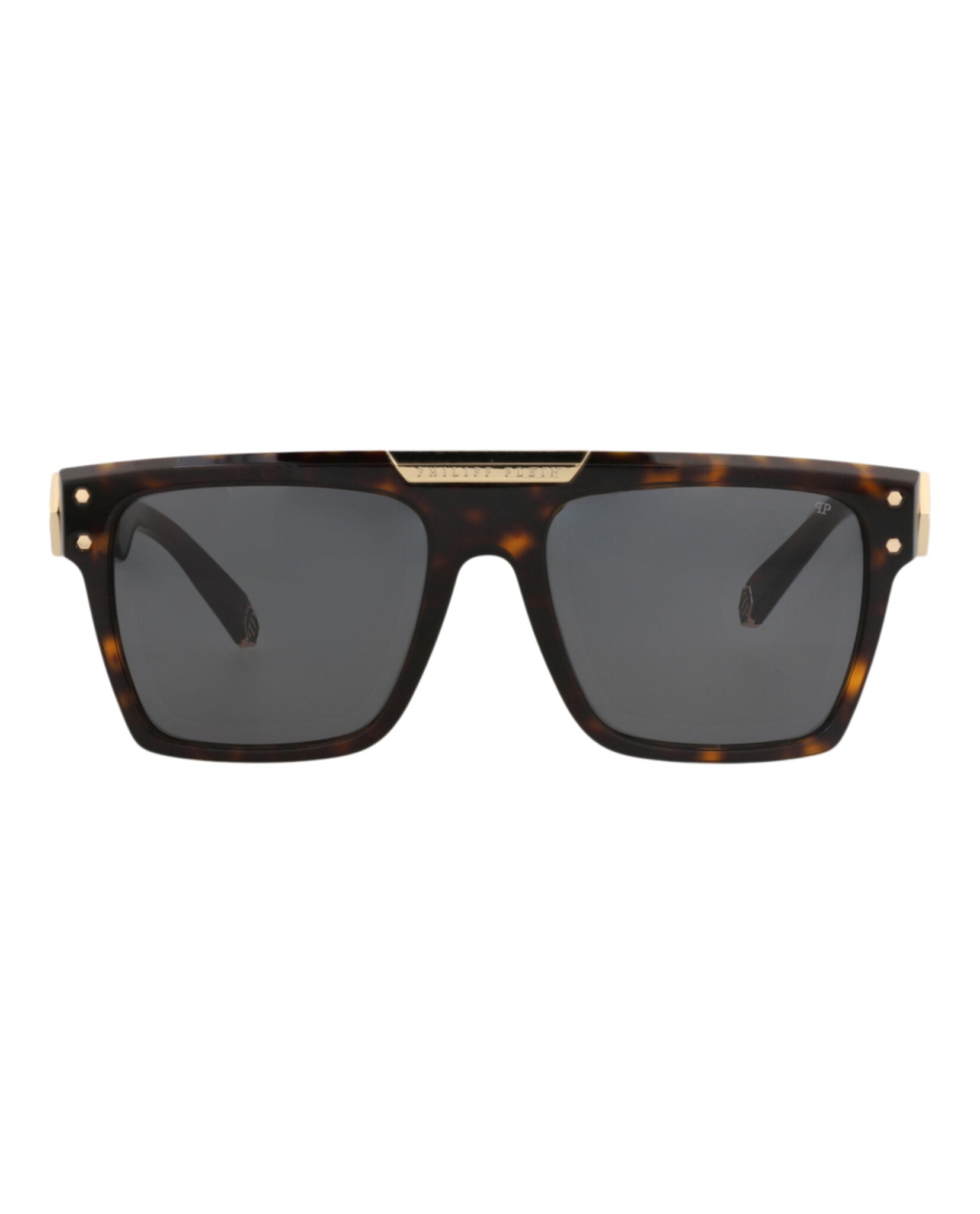 Philipp Plein Unisex Square/Rectangle Havana Havana Smoke Fashion Designer Eyewear