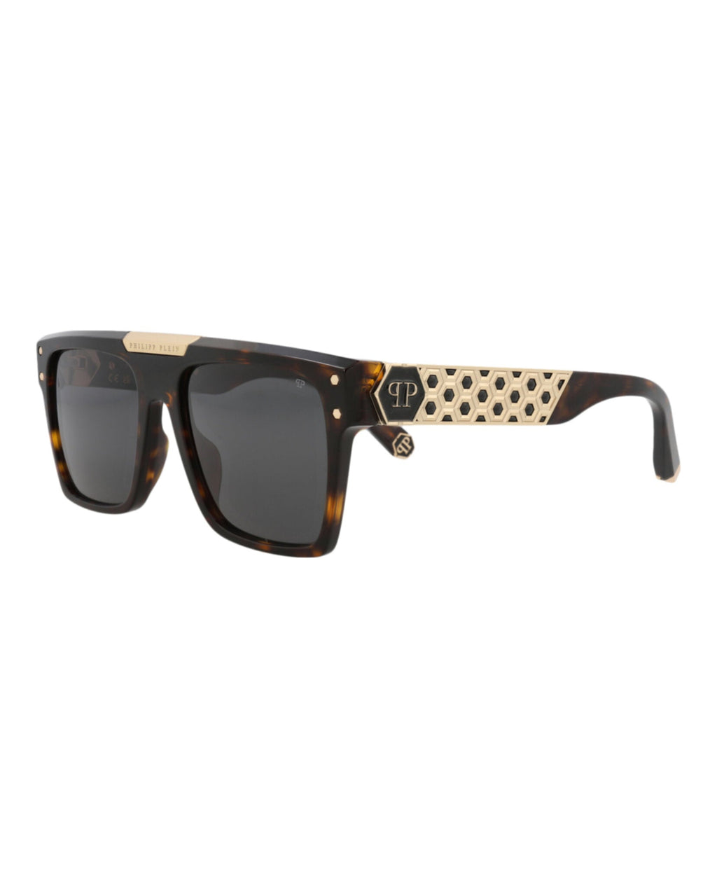 Philipp Plein Unisex Square/Rectangle Havana Havana Smoke Fashion Designer Eyewear