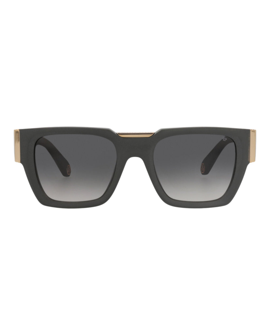 Philipp Plein Mens Square/Rectangle Grey Grey Smoke Fashion Designer Eyewear
