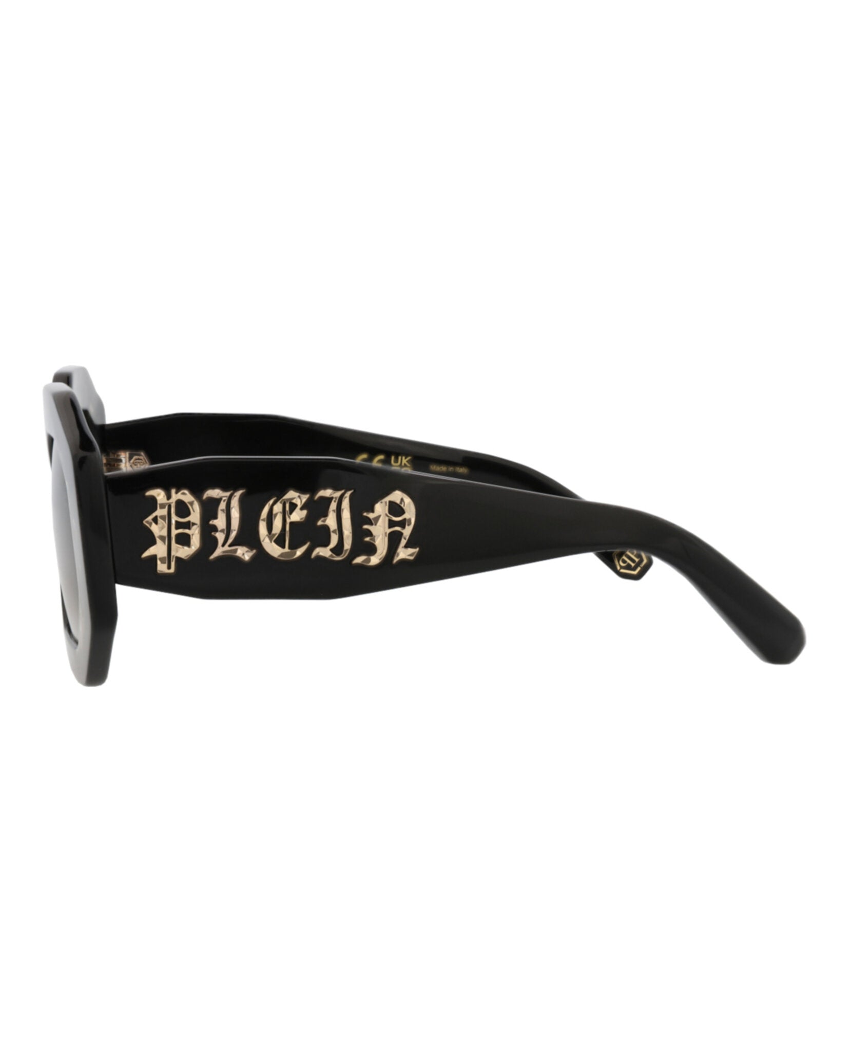 Philipp Plein Womens Square/Rectangle Black Black Green Fashion Designer Eyewear