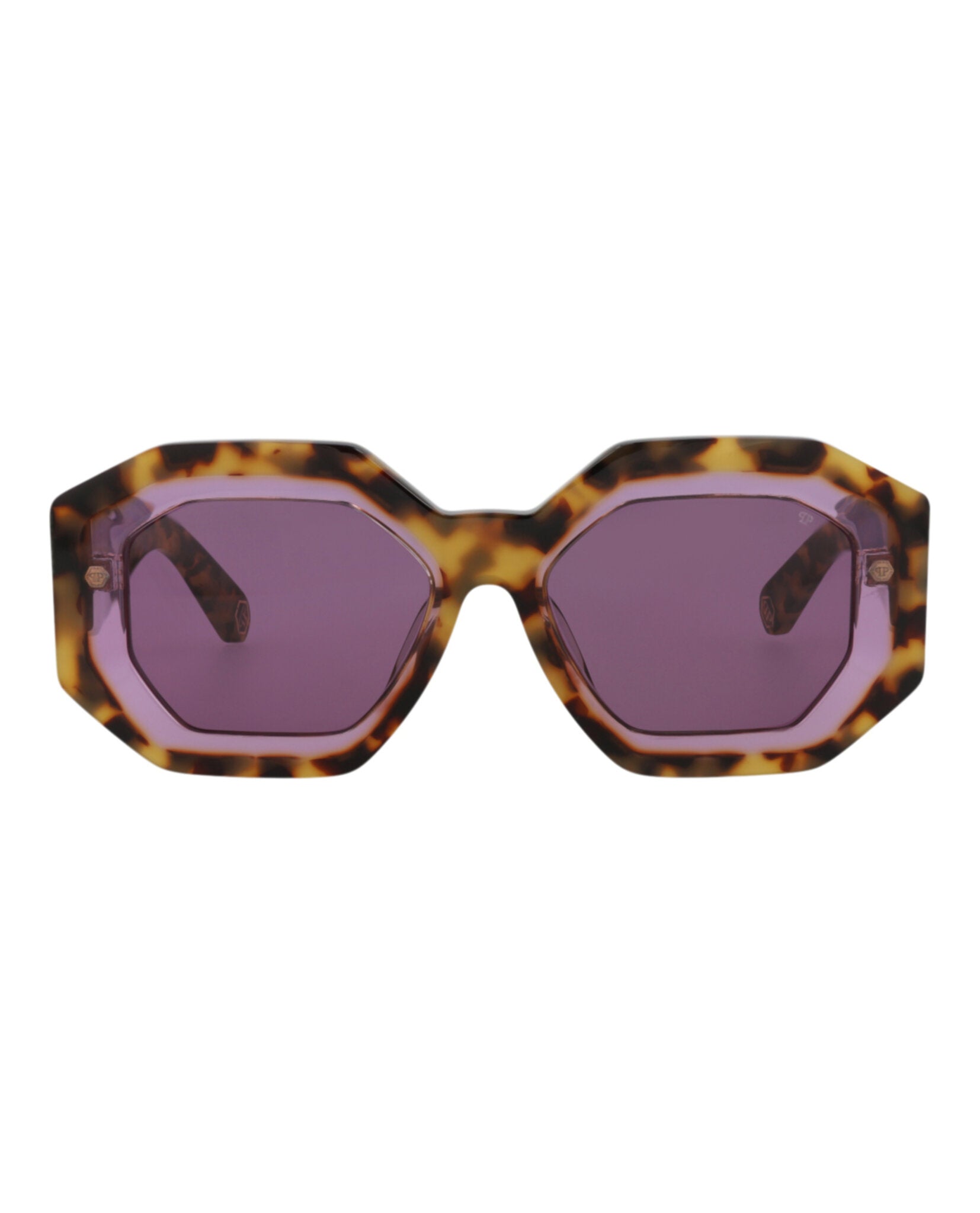 Philipp Plein Womens Square/Rectangle Havana Havana Violet Fashion Designer Eyewear