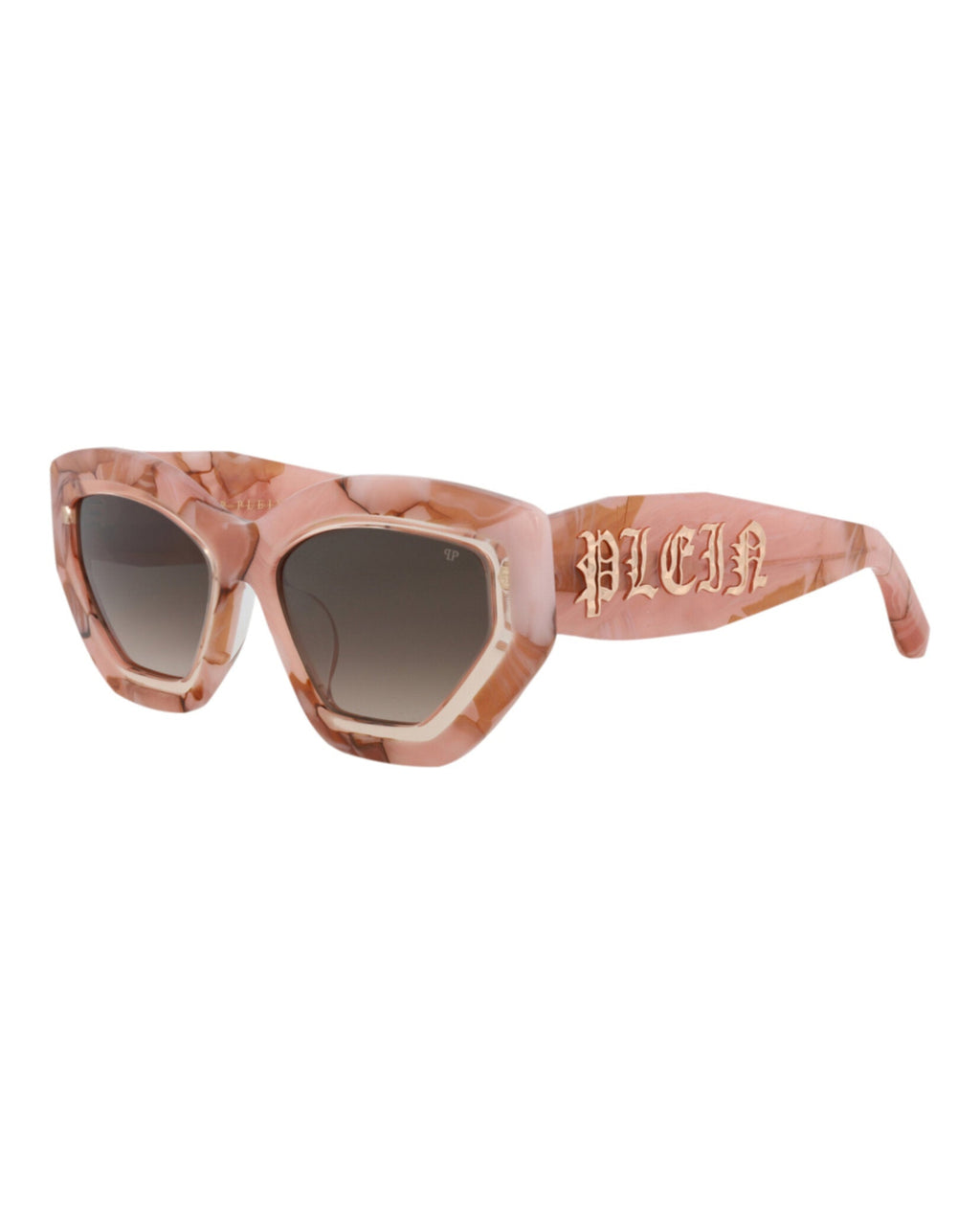 Philipp Plein Womens Cat Eye Pink Pink Brown Fashion Designer Eyewear