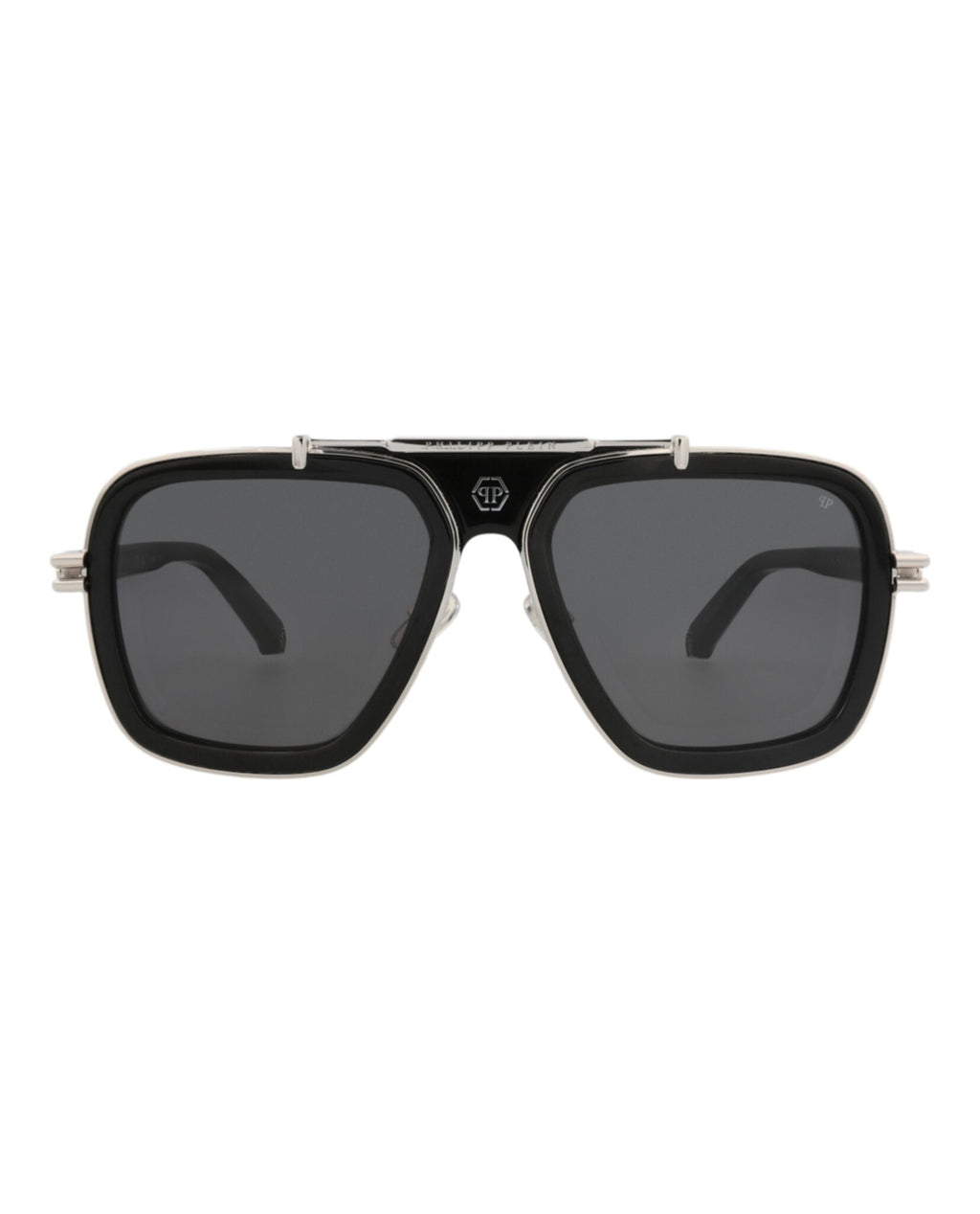 Philipp Plein Mens Aviator Black Black Smoke Fashion Designer Eyewear