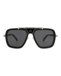 Philipp Plein Mens Aviator Black Black Smoke Fashion Designer Eyewear