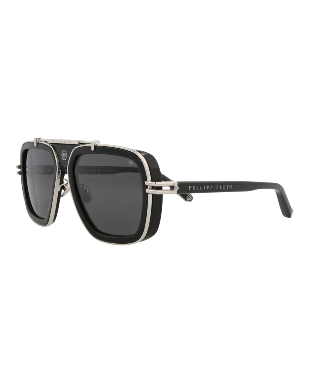 Philipp Plein Mens Aviator Black Black Smoke Fashion Designer Eyewear