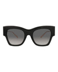 Philipp Plein Womens Cat Eye Black Black Smoke Fashion Designer Eyewear