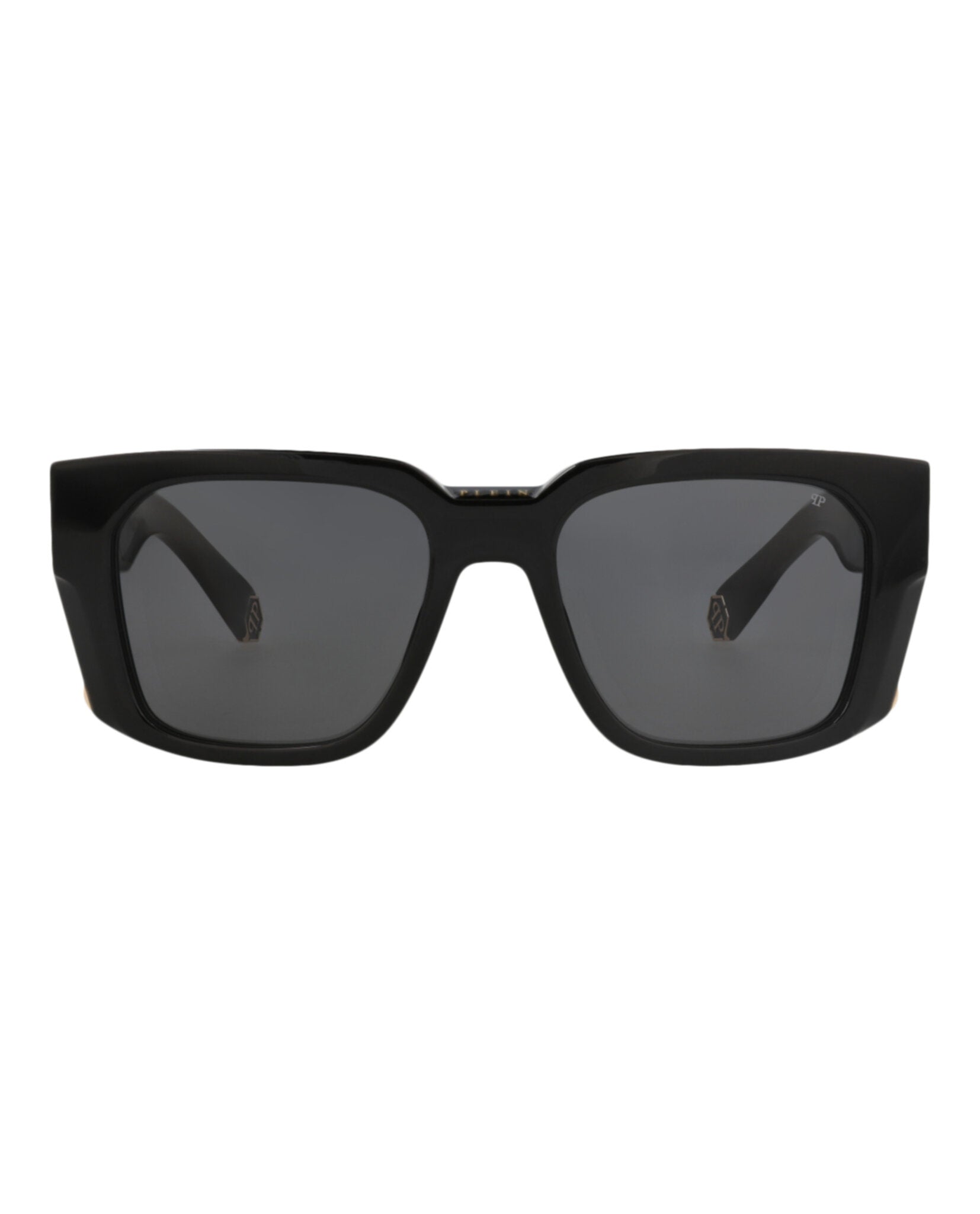 Philipp Plein Mens Square/Rectangle Black Black Smoke Fashion Designer Eyewear