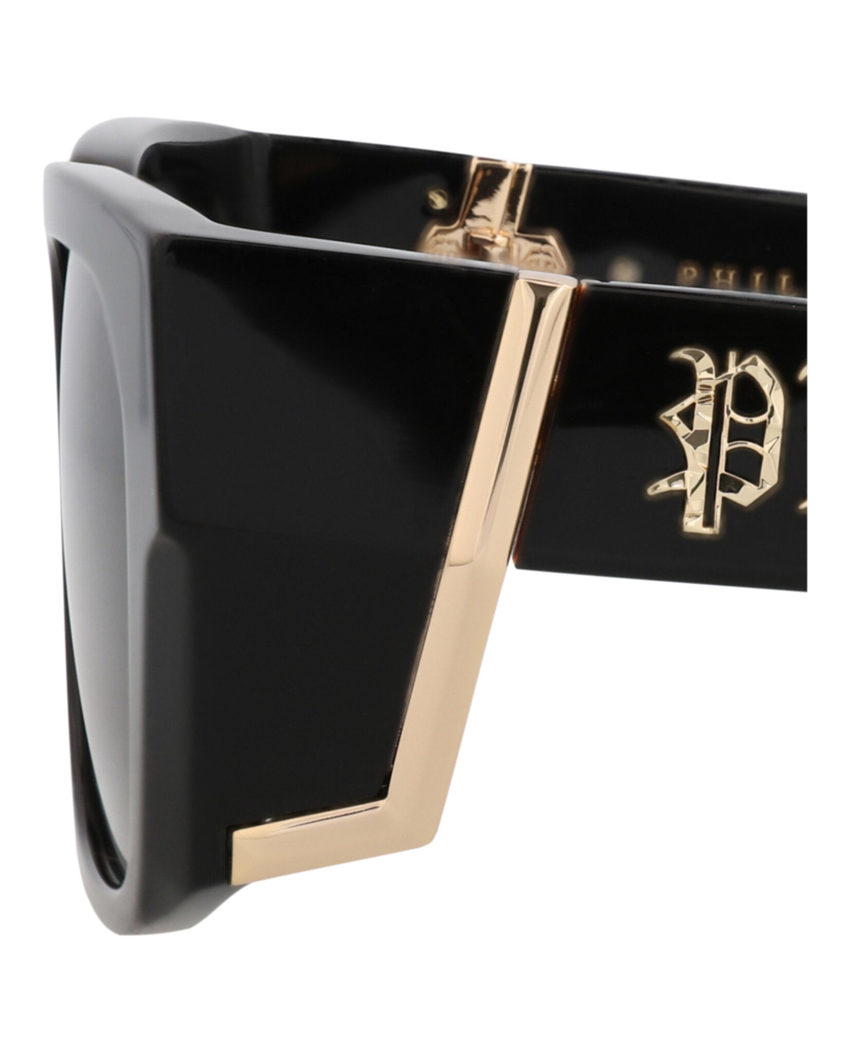 Philipp Plein Mens Square/Rectangle Black Black Smoke Fashion Designer Eyewear