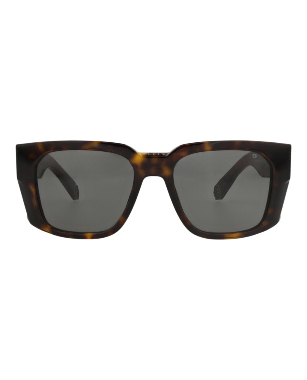 Philipp Plein Mens Square/Rectangle Havana Havana Grey Fashion Designer Eyewear