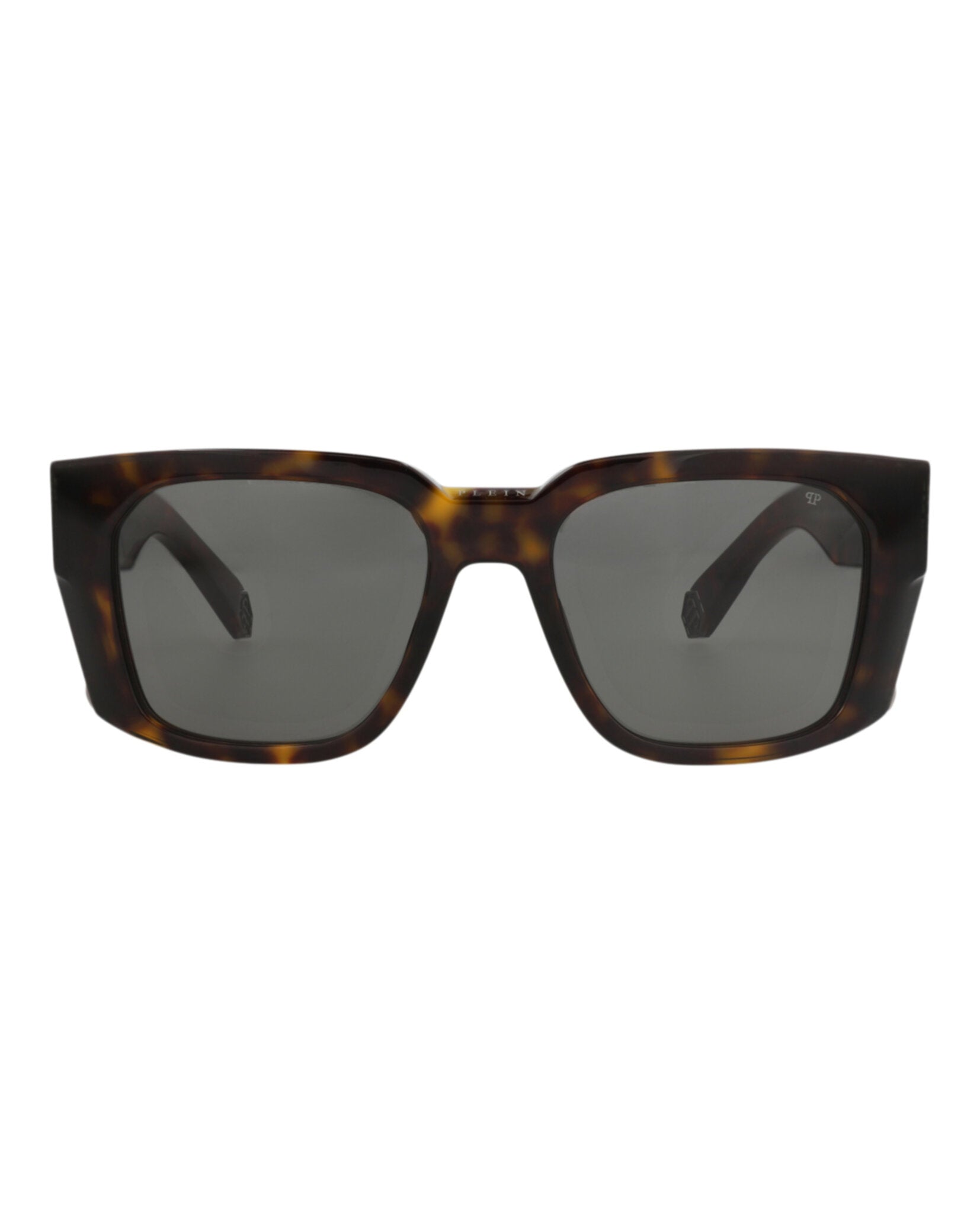 Philipp Plein Mens Square/Rectangle Havana Havana Grey Fashion Designer Eyewear