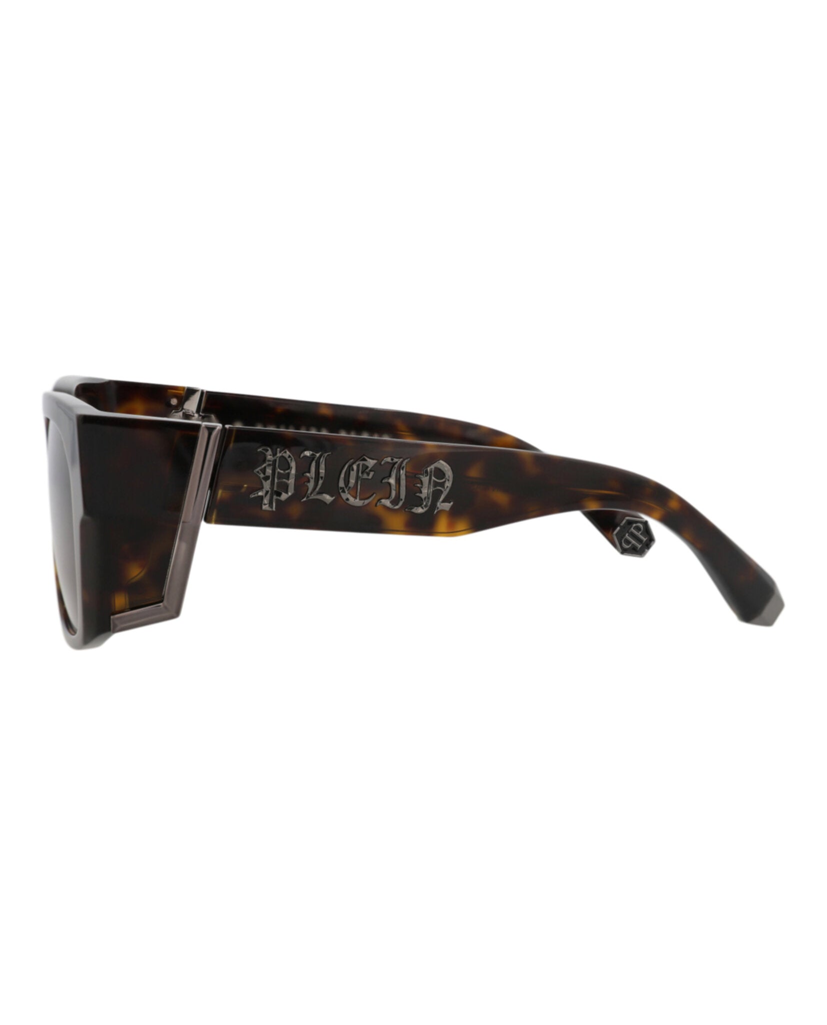 Philipp Plein Mens Square/Rectangle Havana Havana Grey Fashion Designer Eyewear