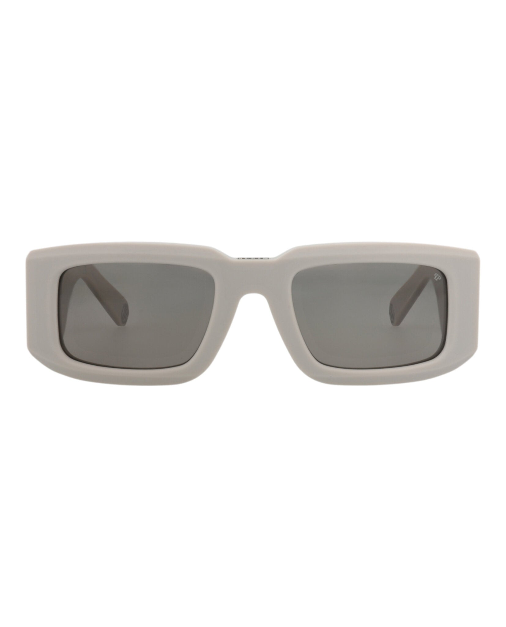 Philipp Plein Mens Square/Rectangle Grey Grey Brown Fashion Designer Eyewear