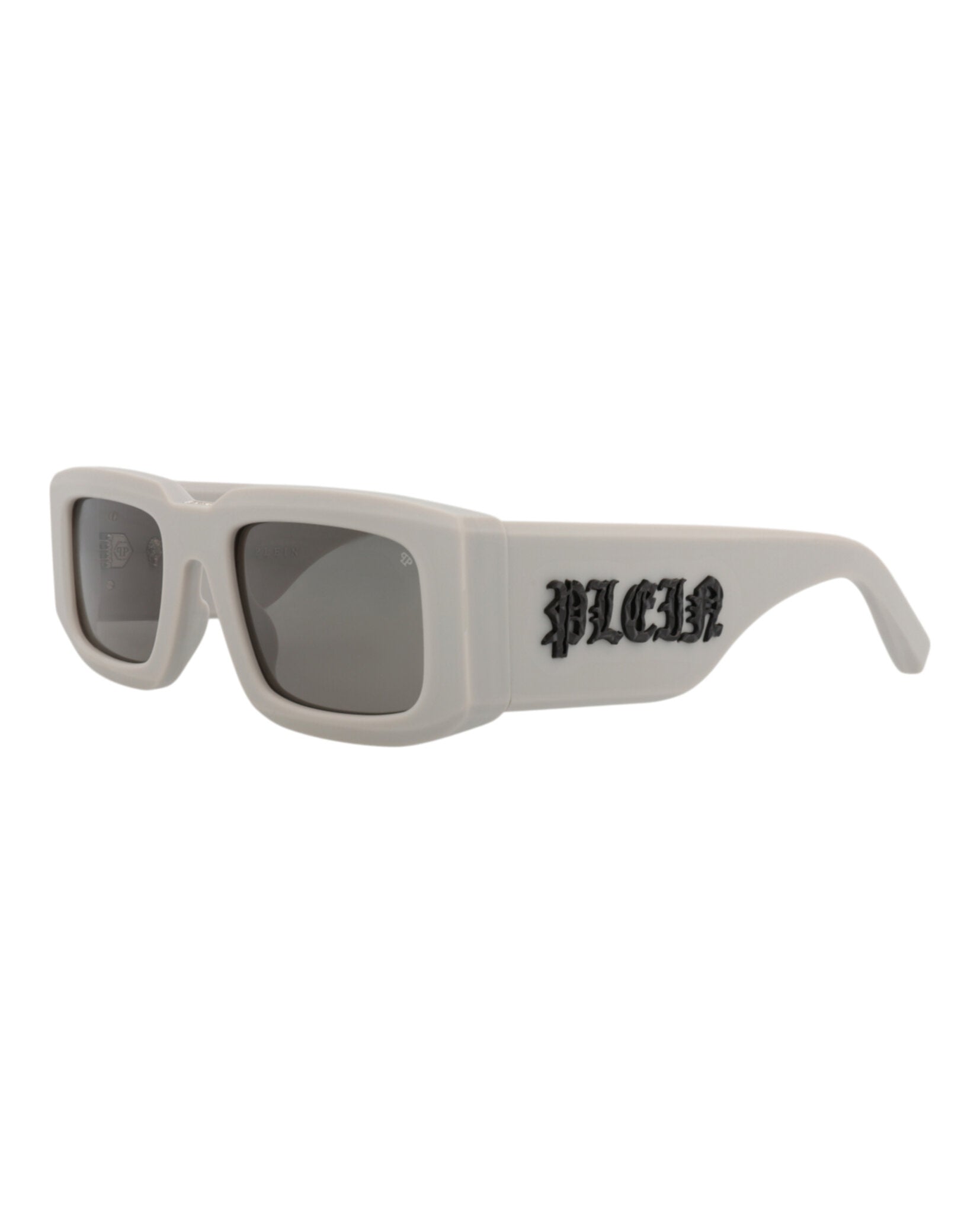 Philipp Plein Mens Square/Rectangle Grey Grey Brown Fashion Designer Eyewear