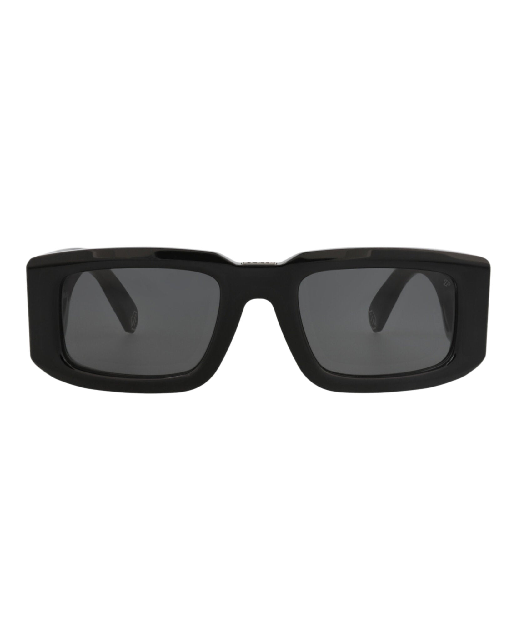 Philipp Plein Mens Square/Rectangle Black Black Smoke Fashion Designer Eyewear