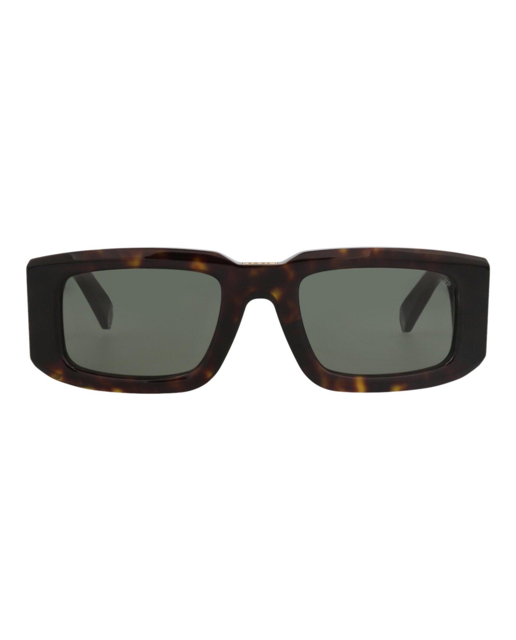 Philipp Plein Mens Square/Rectangle Havana Havana Green Fashion Designer Eyewear