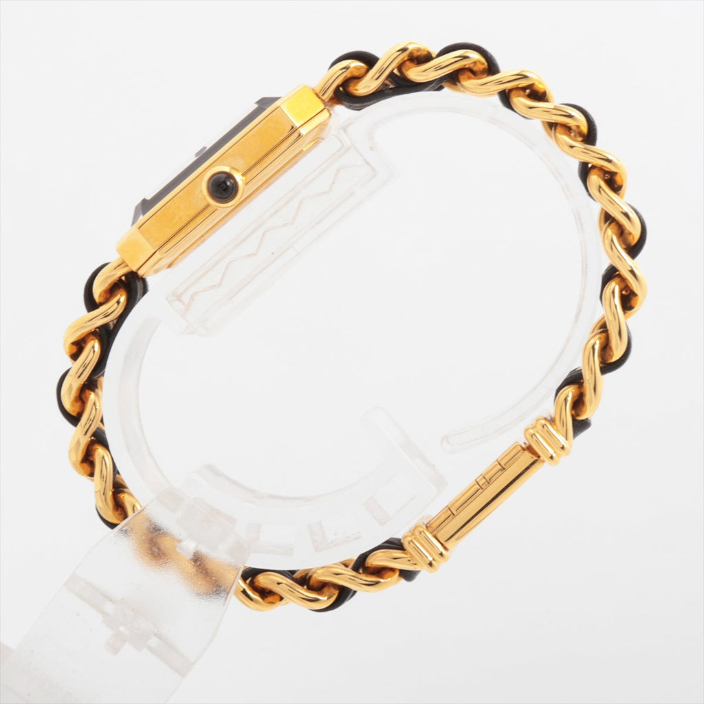 Chanel Première M Black Face Gold Watch
