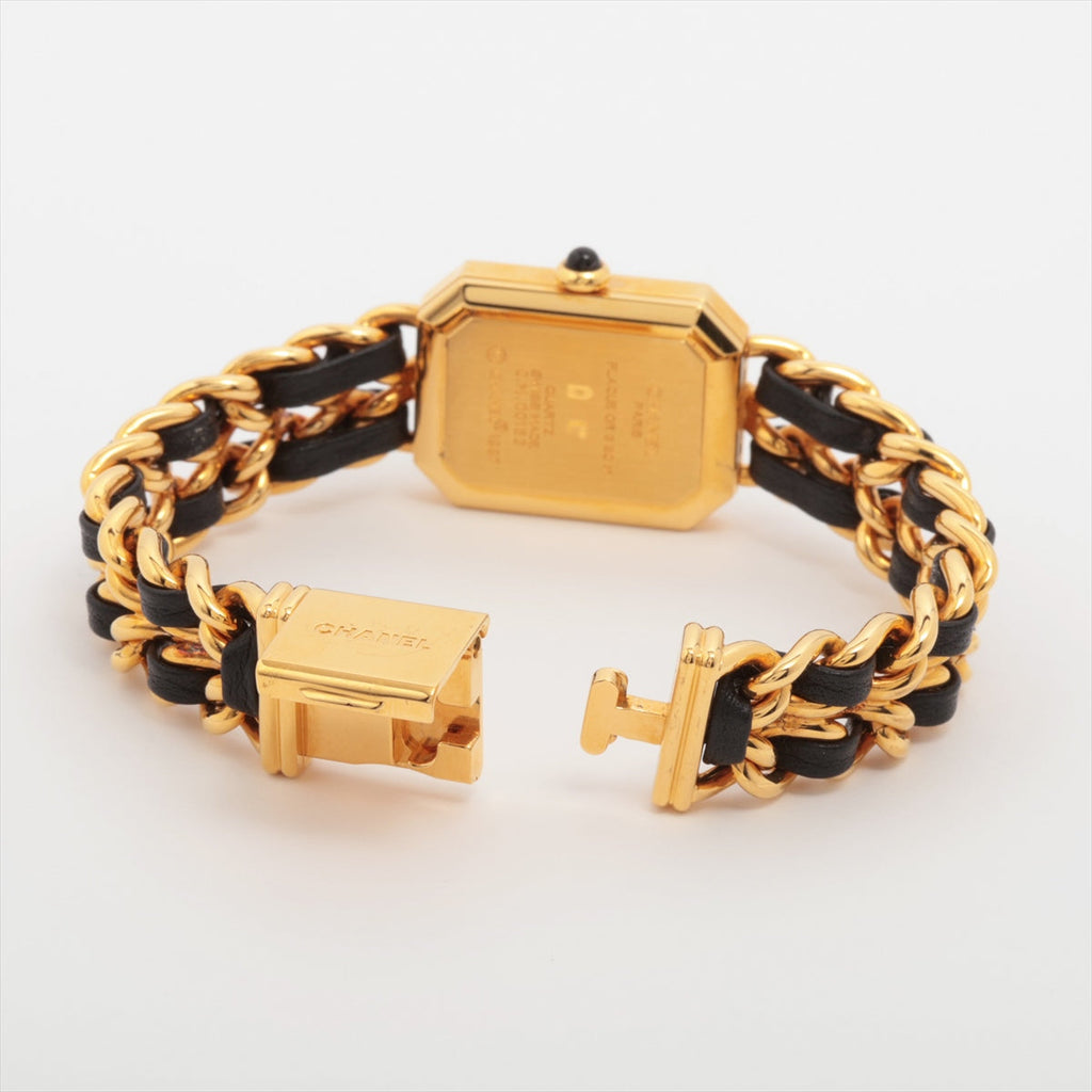 Chanel Première M Black Face Gold Watch