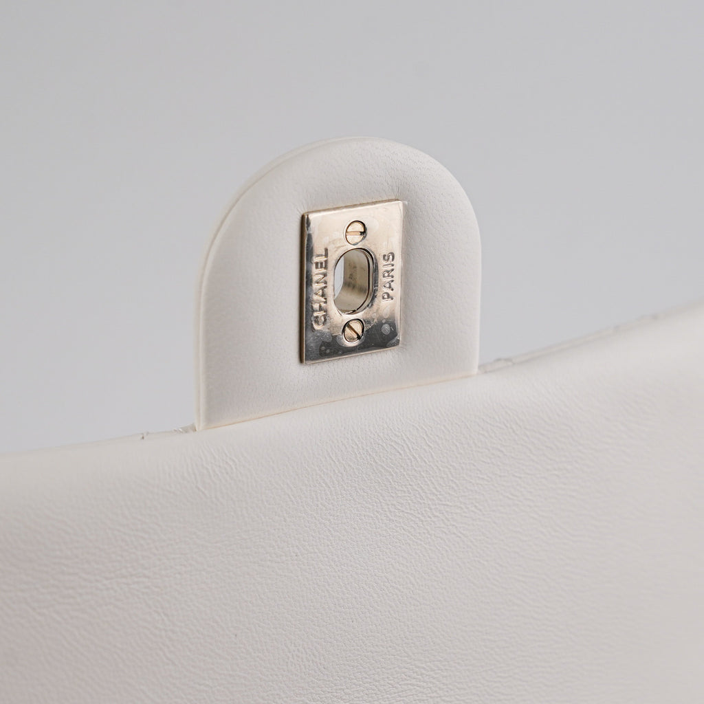 Chanel Mini Rectangular Pearl Crush Lambskin White