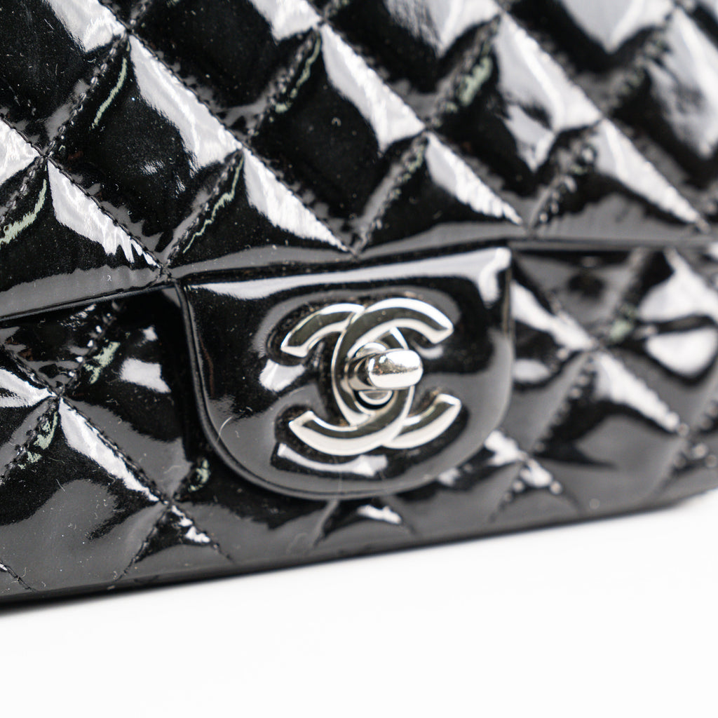 Chanel Mini Square Flap Patent Black Bag