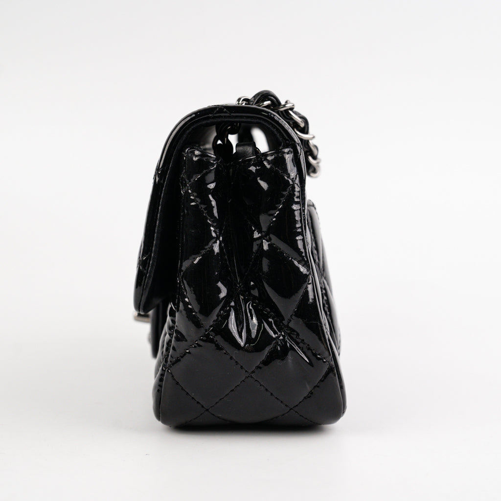 Chanel Mini Square Flap Patent Black Bag