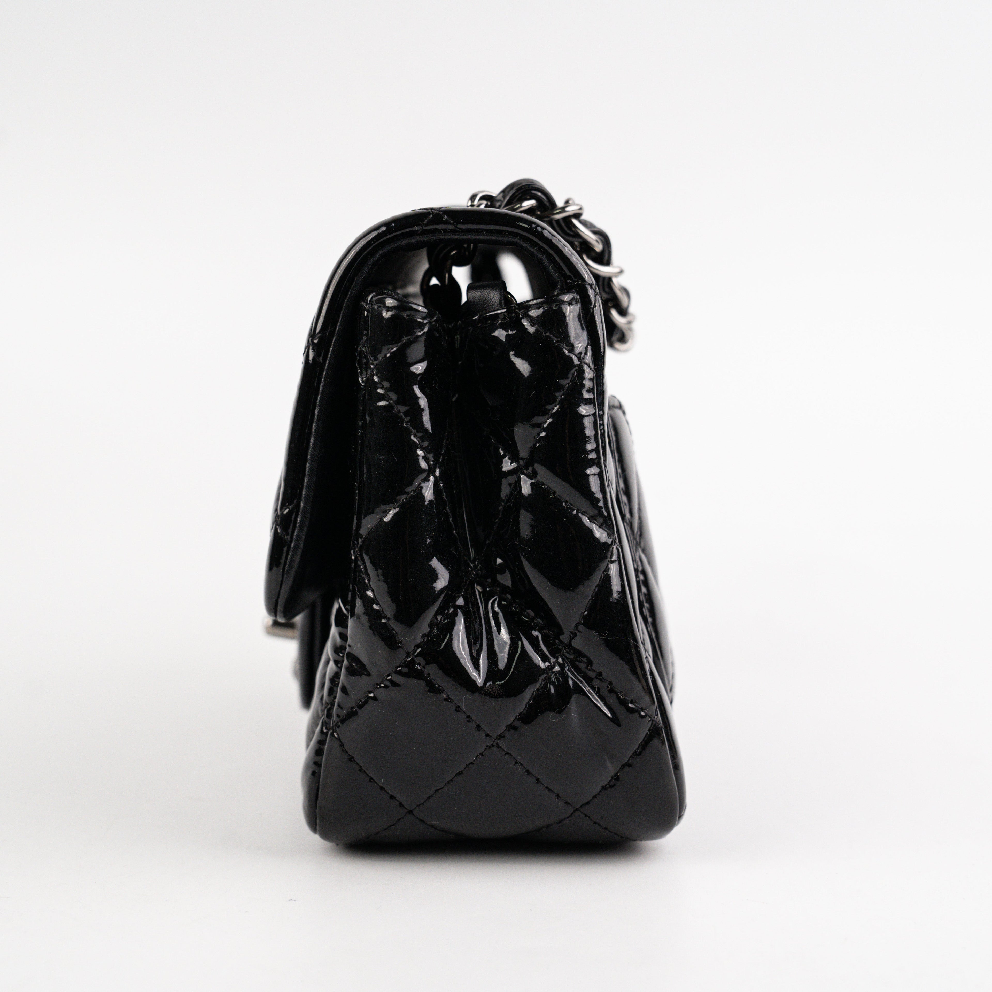 Chanel Mini Square Flap Patent Black Bag