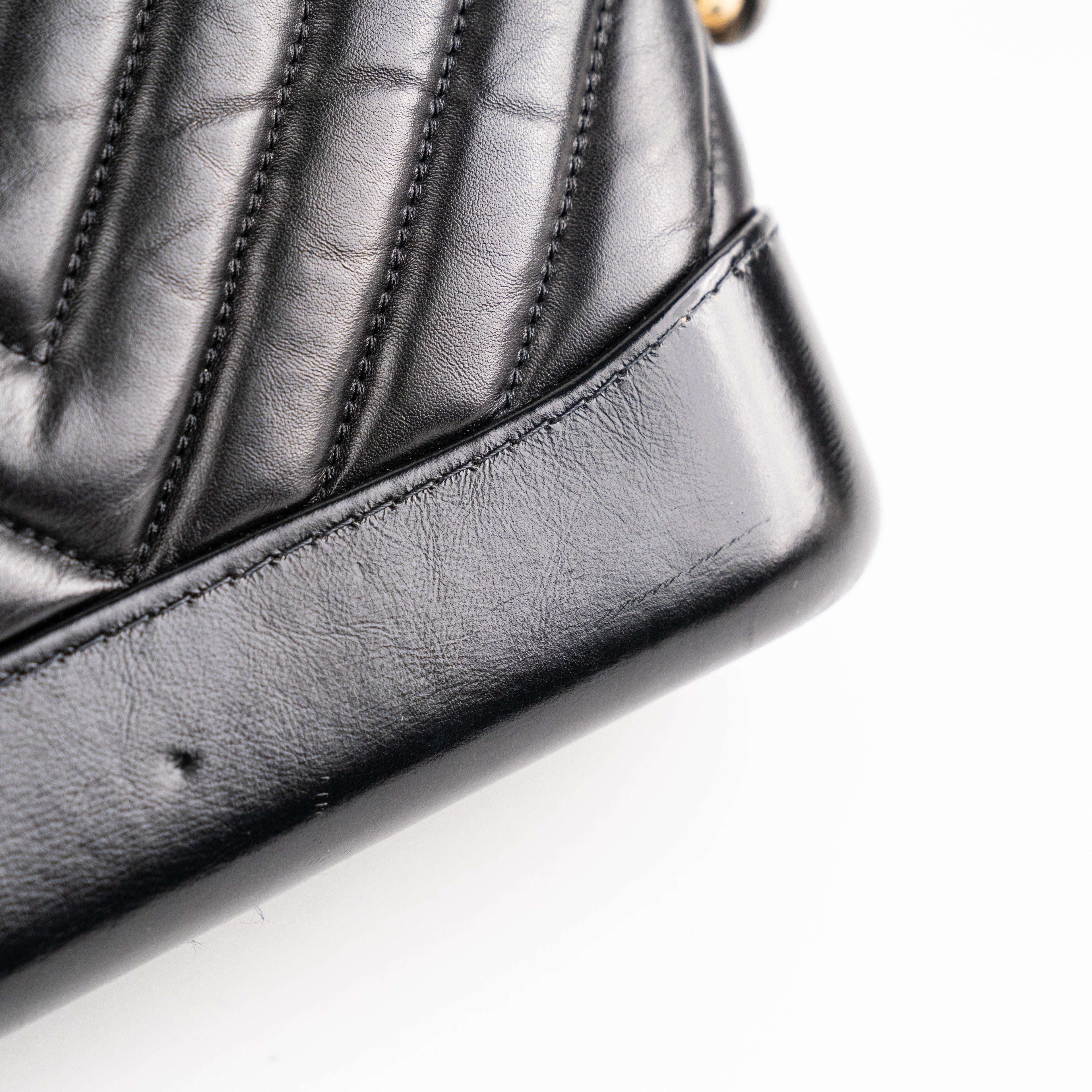 Chanel Gabriel Chevron Small Calfskin Black
