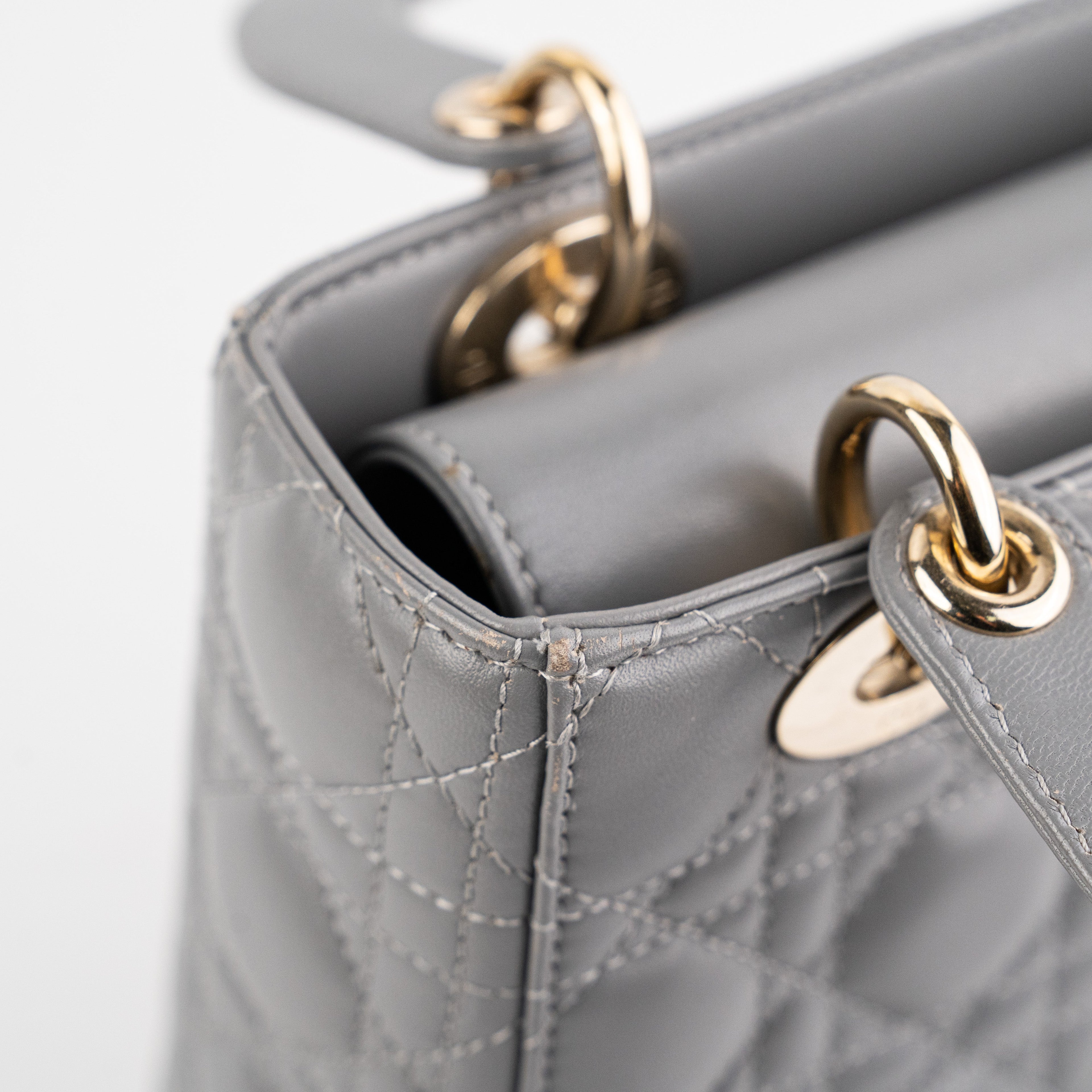 Lady Dior Small ABC Lambskin Grey