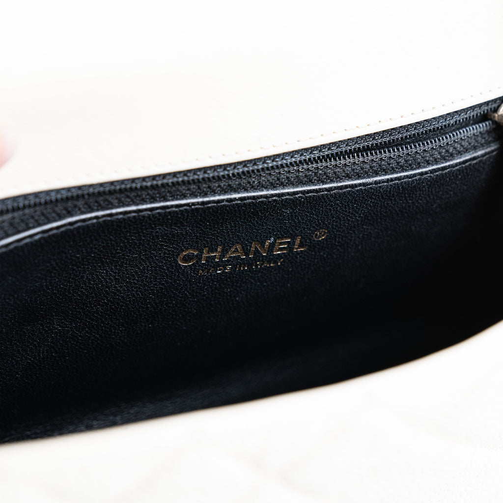 Chanel Filigree Caviar Flap Cream