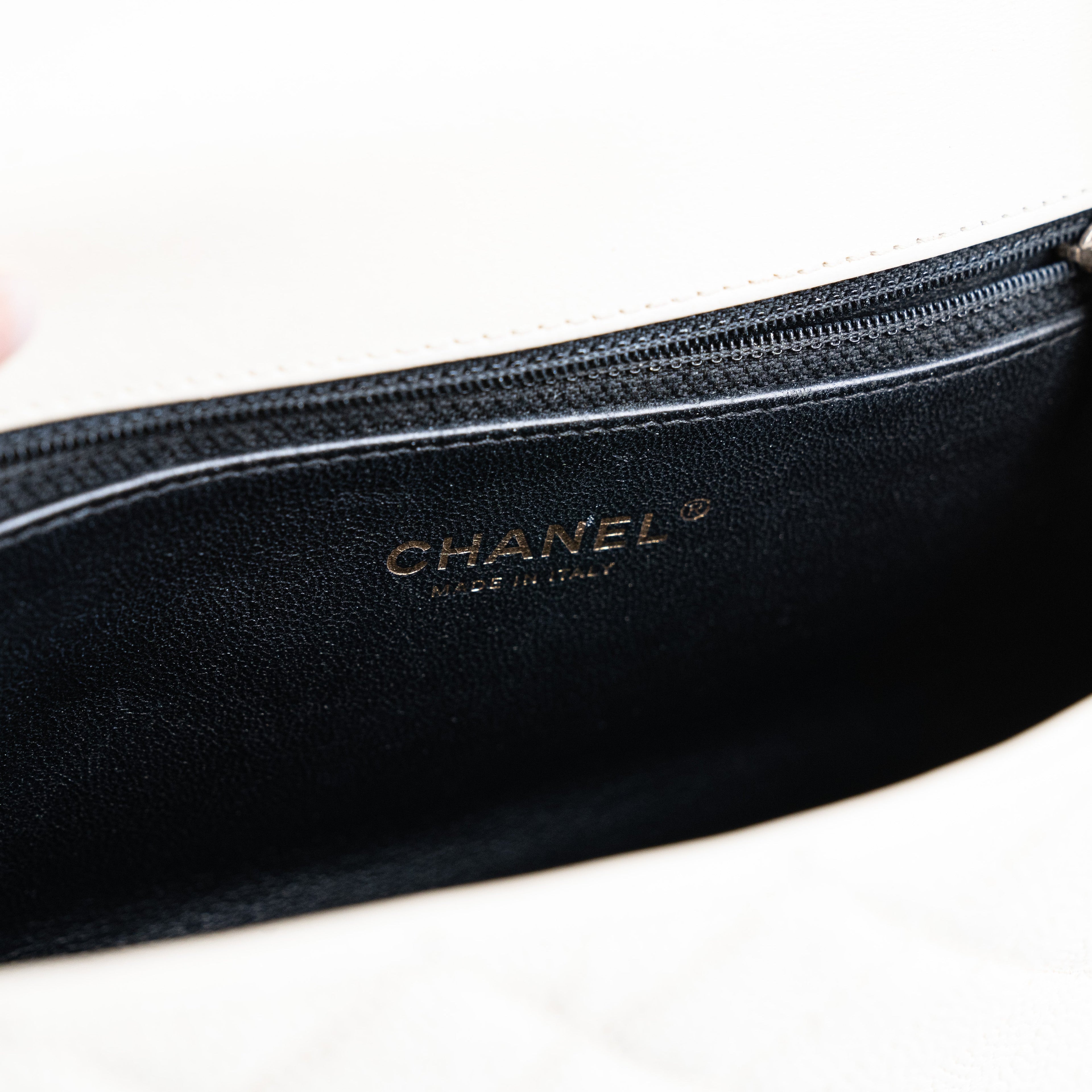 Chanel Filigree Caviar Flap Cream