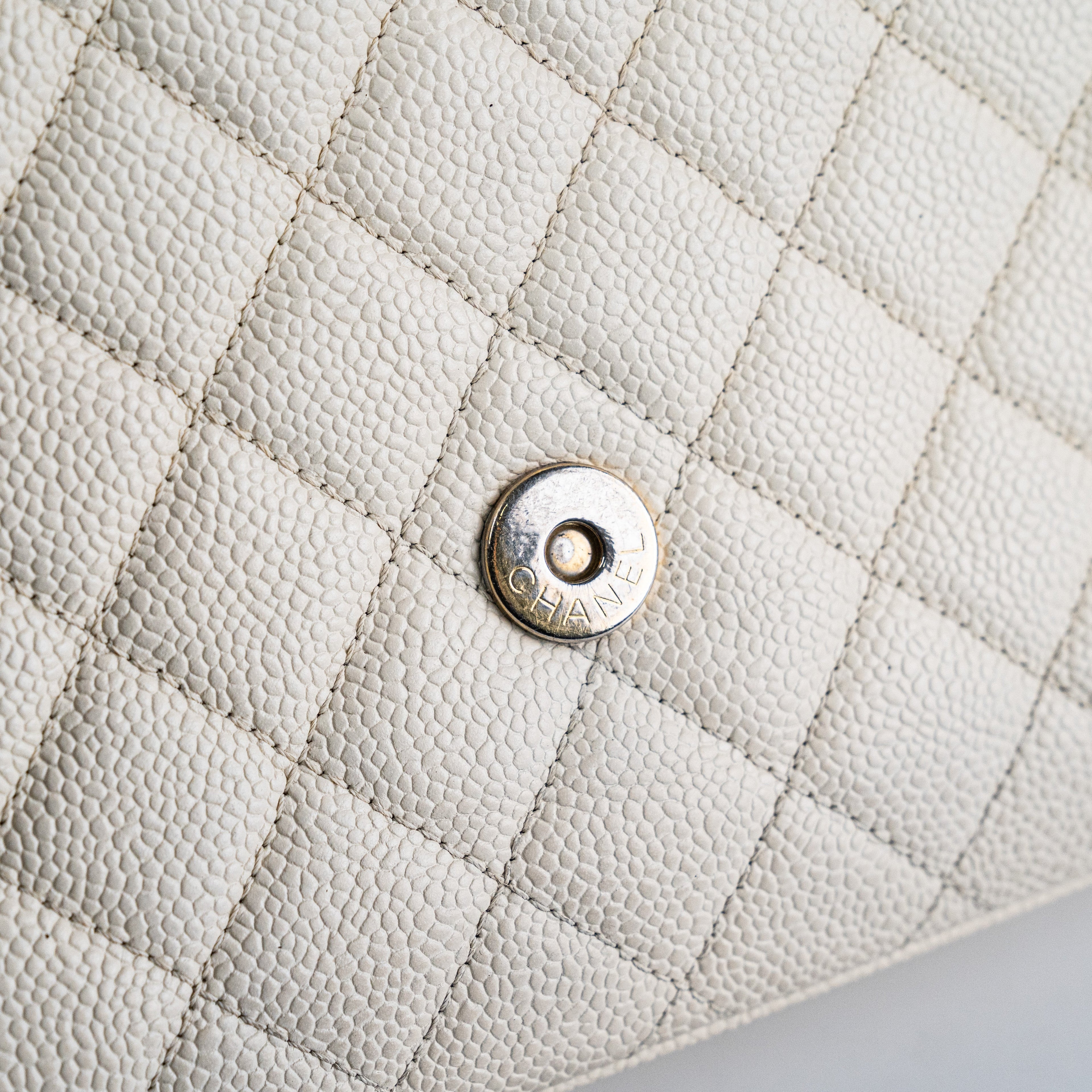 Chanel Filigree Caviar Flap Cream