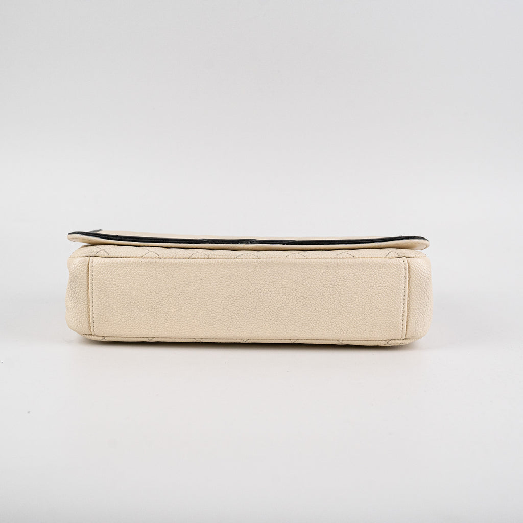 Chanel Filigree Caviar Flap Cream