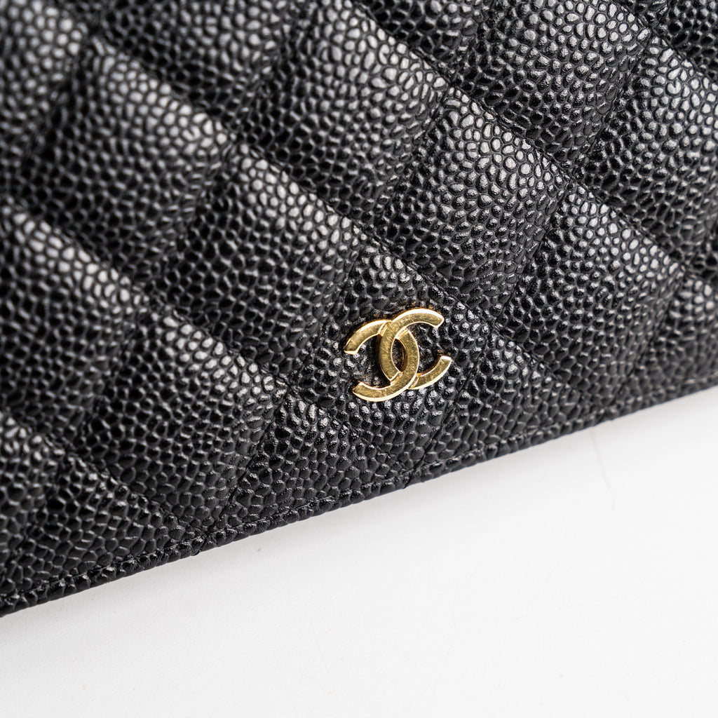 Chanel Long Wallet Caviar Black