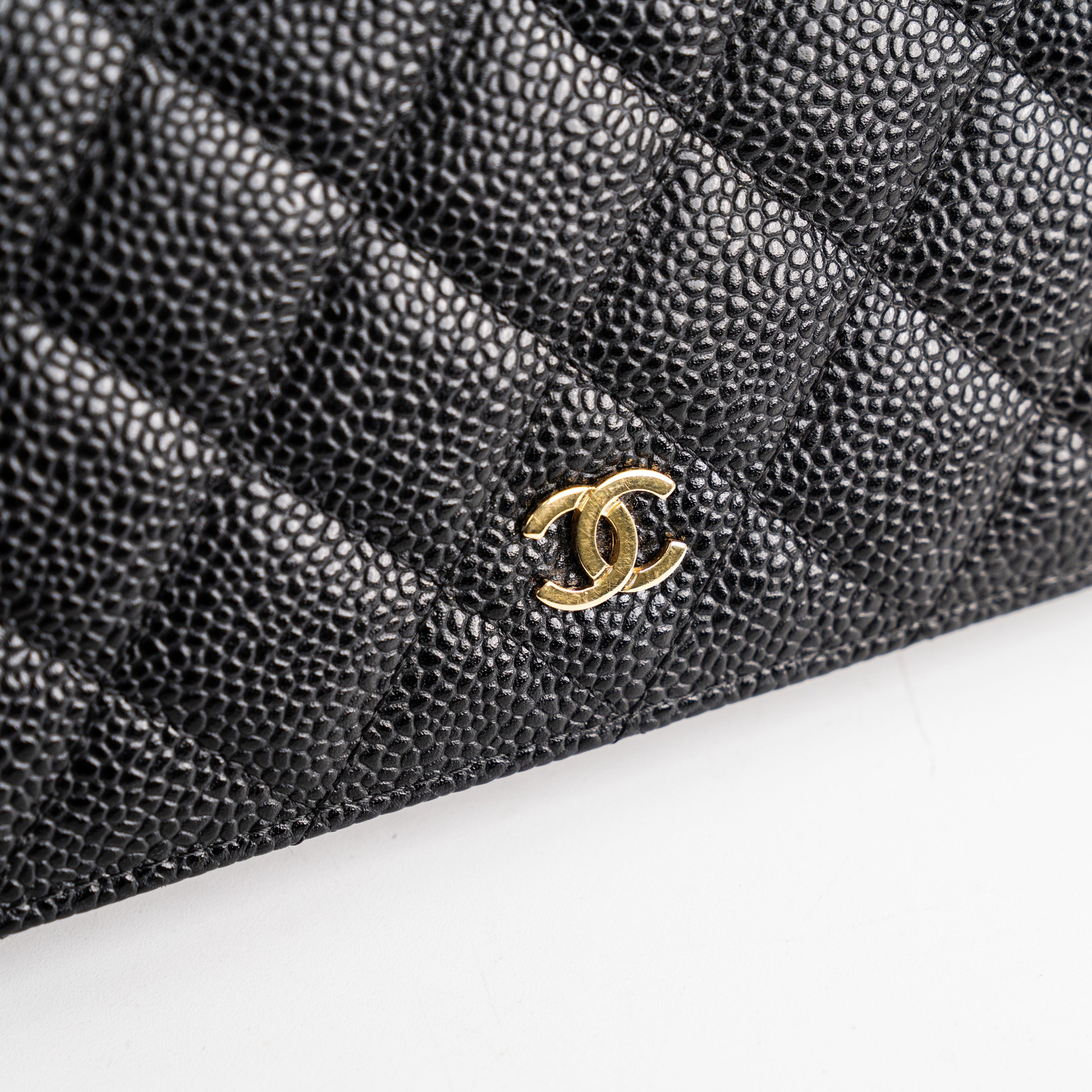 Chanel Long Wallet Caviar Black