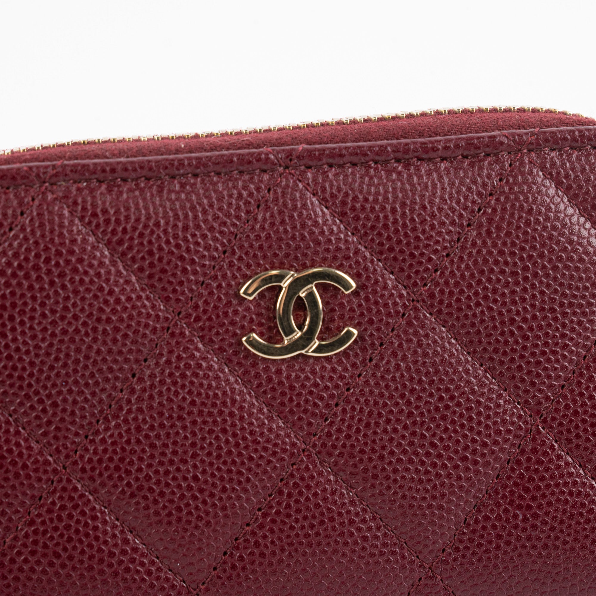 Chanel Zip Compact Wallet Burgundy (Microchip)