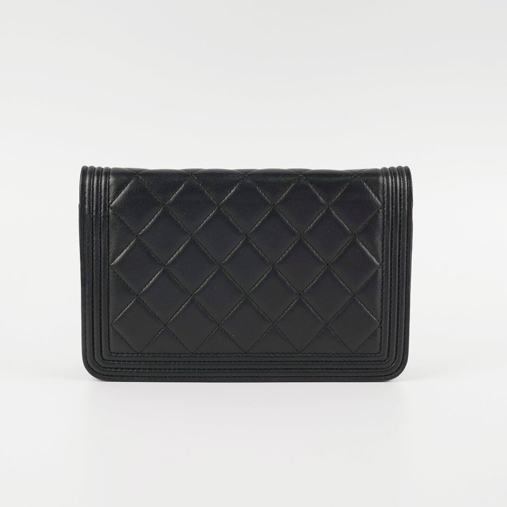 Chanel Boy Wallet On Chain WOC Lambskin Black