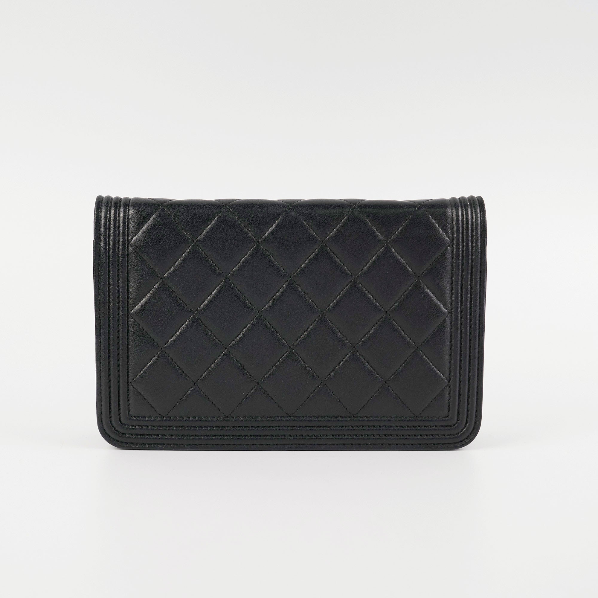 Chanel Boy Wallet On Chain WOC Lambskin Black