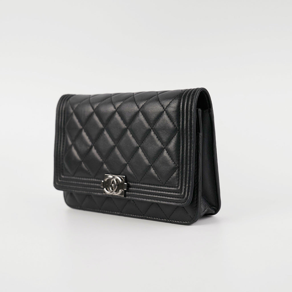 Chanel Boy Wallet On Chain WOC Lambskin Black